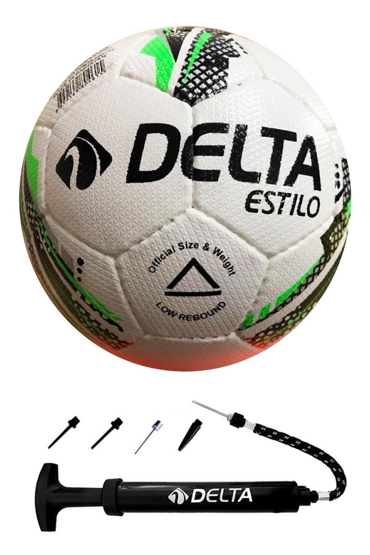 Delta Estilo 4 Numara El Dikişli Futsal Topu Salon Futbolu Topu +  Çok Fonksiyonel Top Pompası Seti