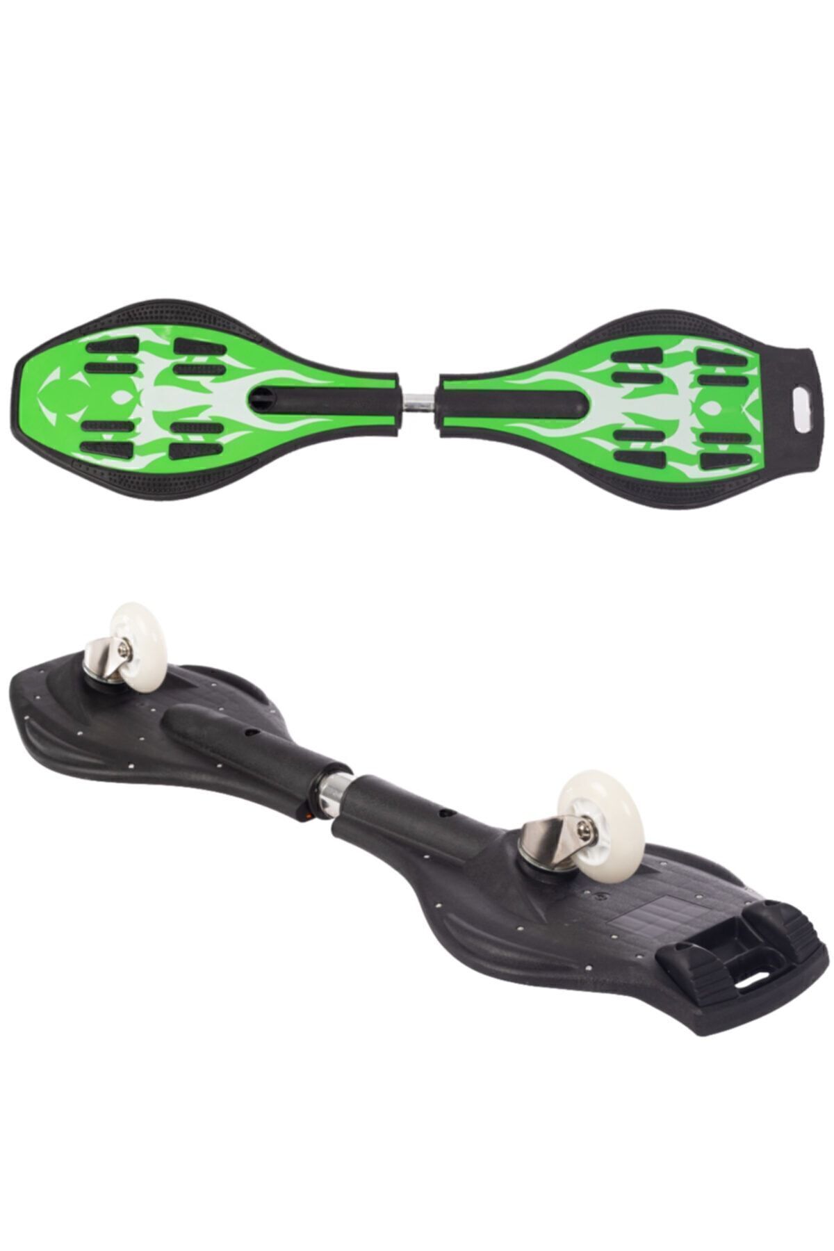 Delta-2 Wheels Custom Skateboard Waveboard Design For Surfing Enjoyment On The Road Skateboard GREEN 3
