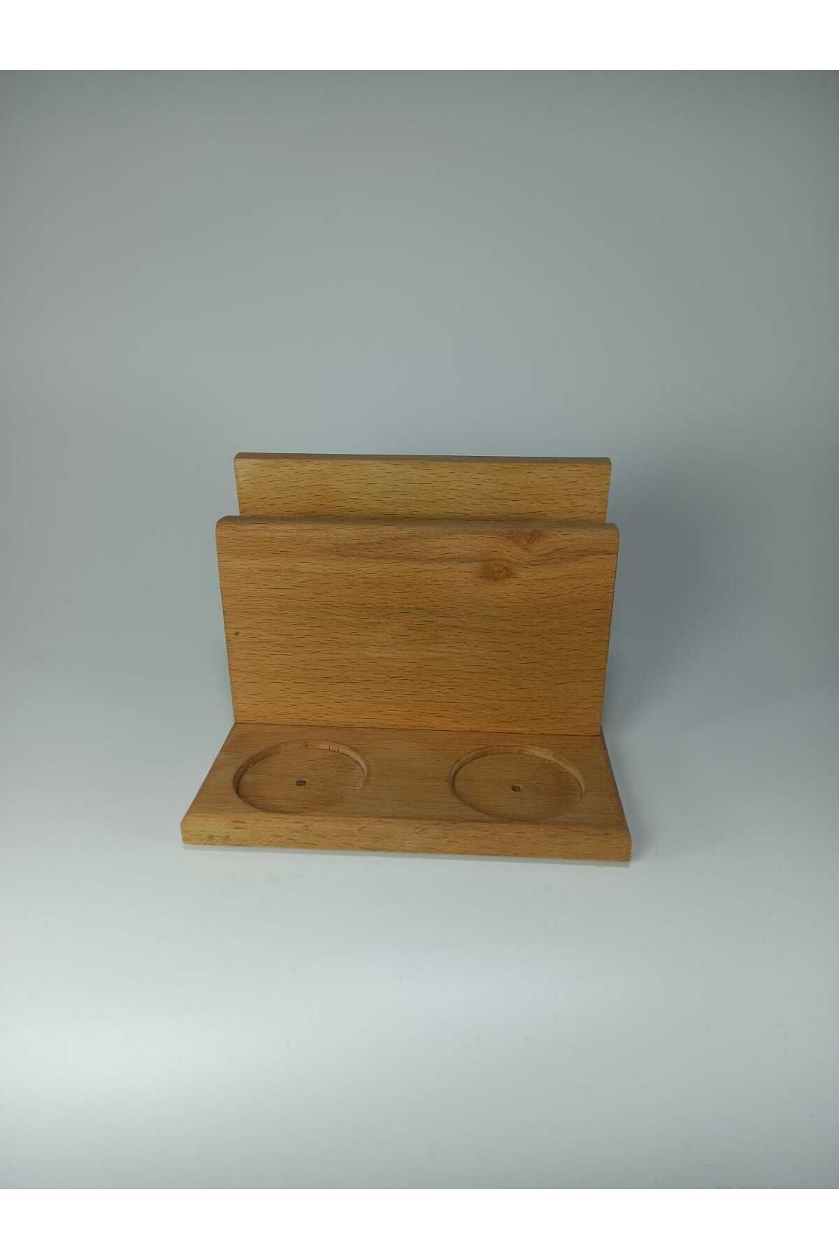 ProffArt-Wooden Napkin Holder Salt Holder Black Pepper Holder Wooden Spice Holder 1