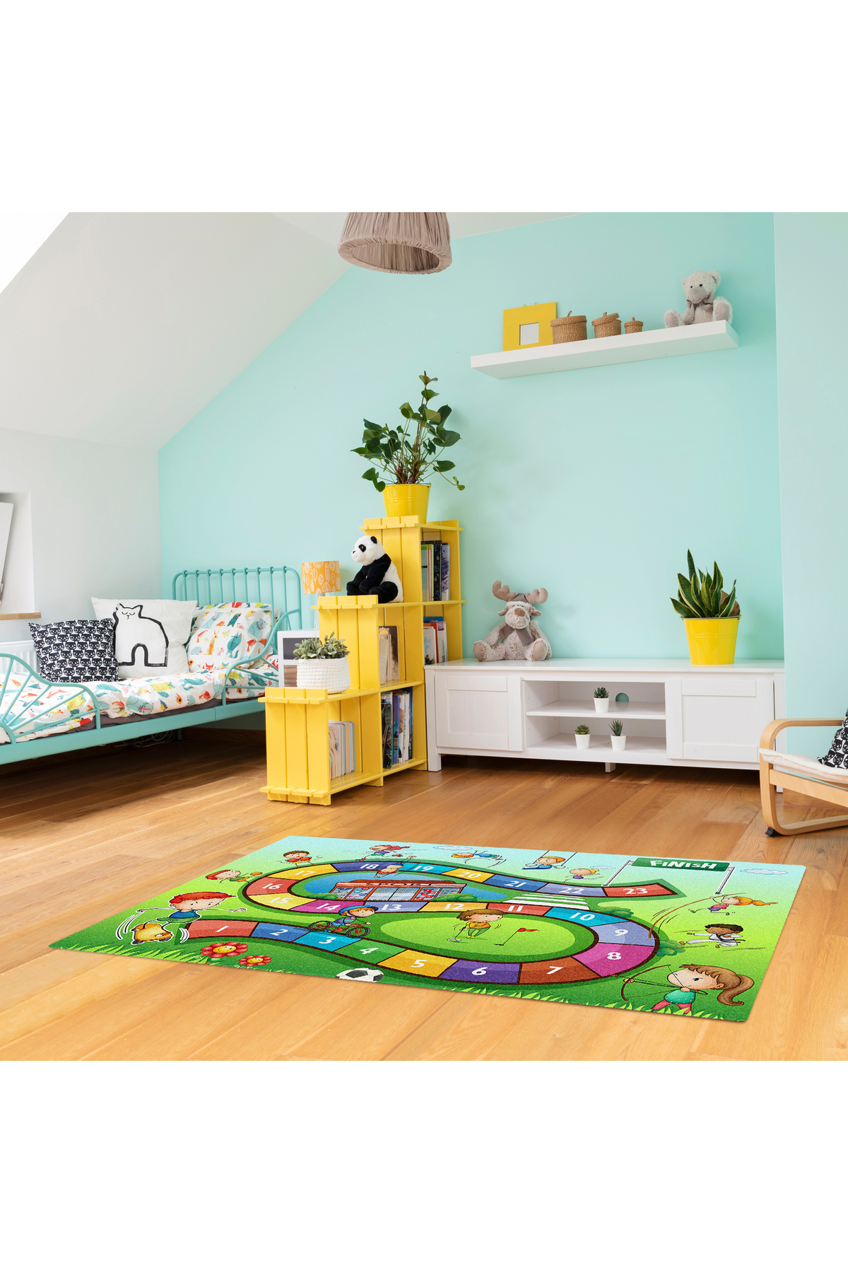 Fibril Carpdress Desenli Kaydırmaz Oyun Halısı 100 x 150 cm fotoğrafı 2 (önizleme)