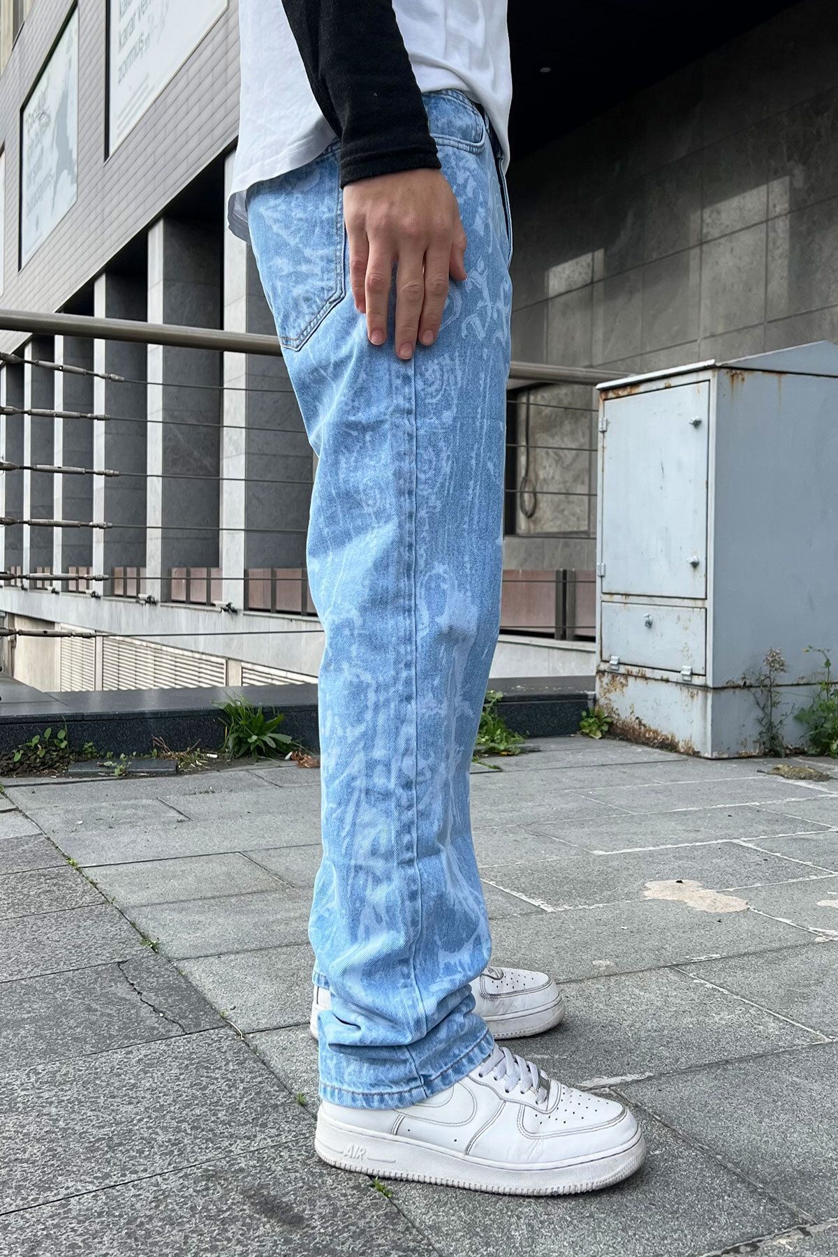 DİFRANSEL-Mixed Pattern Printed Baggy Jean 3