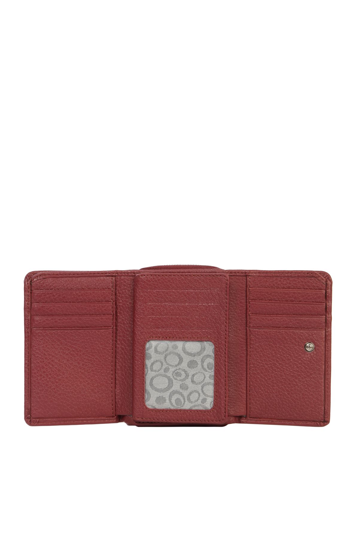 CENGİZ PAKEL-Claret Red Genuine Leather Women's Wallet - 65120 2