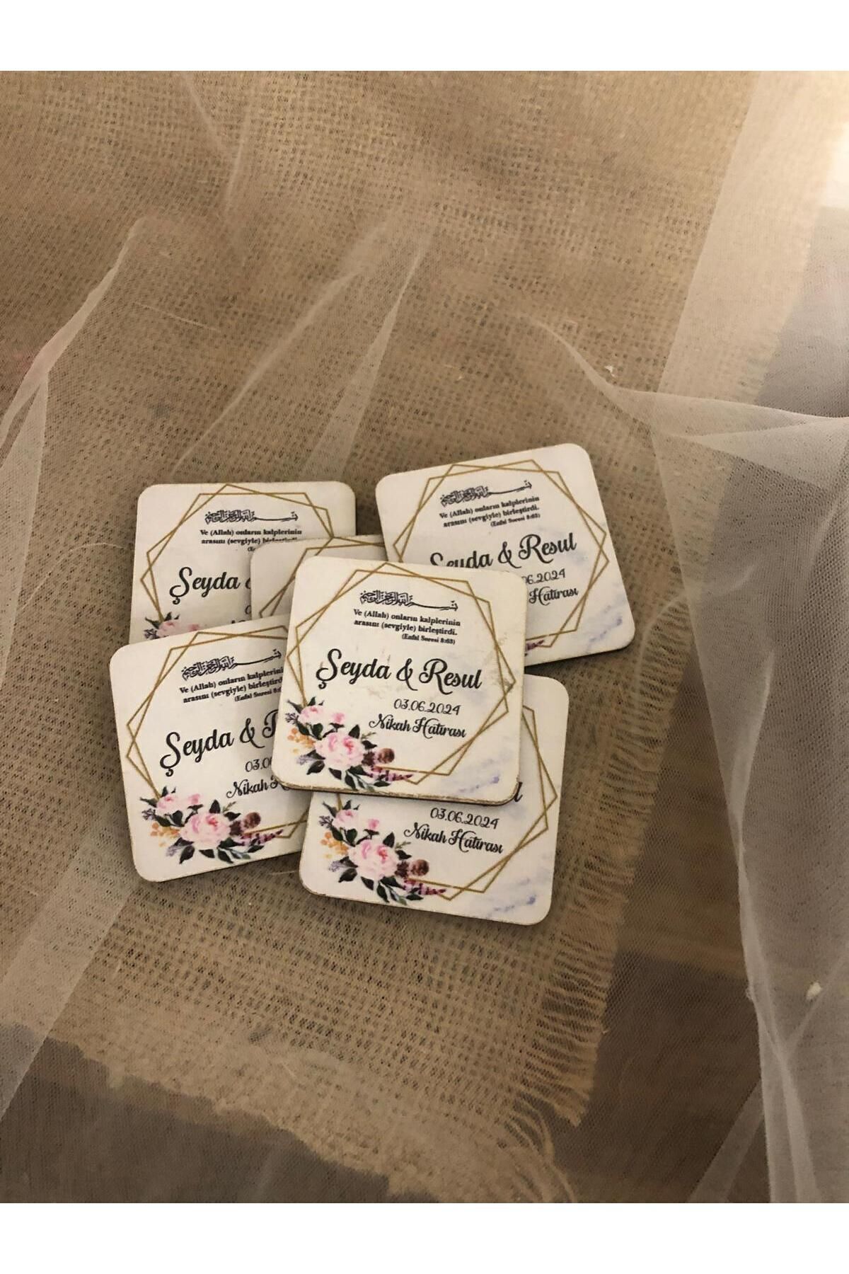 50 Adet Magnet Hediyelik Düğün Nişan Söz Kına