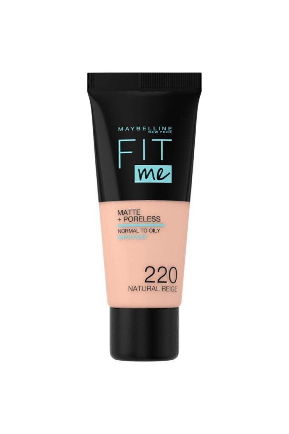 فونداسیون بدون منافذ مات Fit Me - 220 طبیعی بژ Maybelline New York