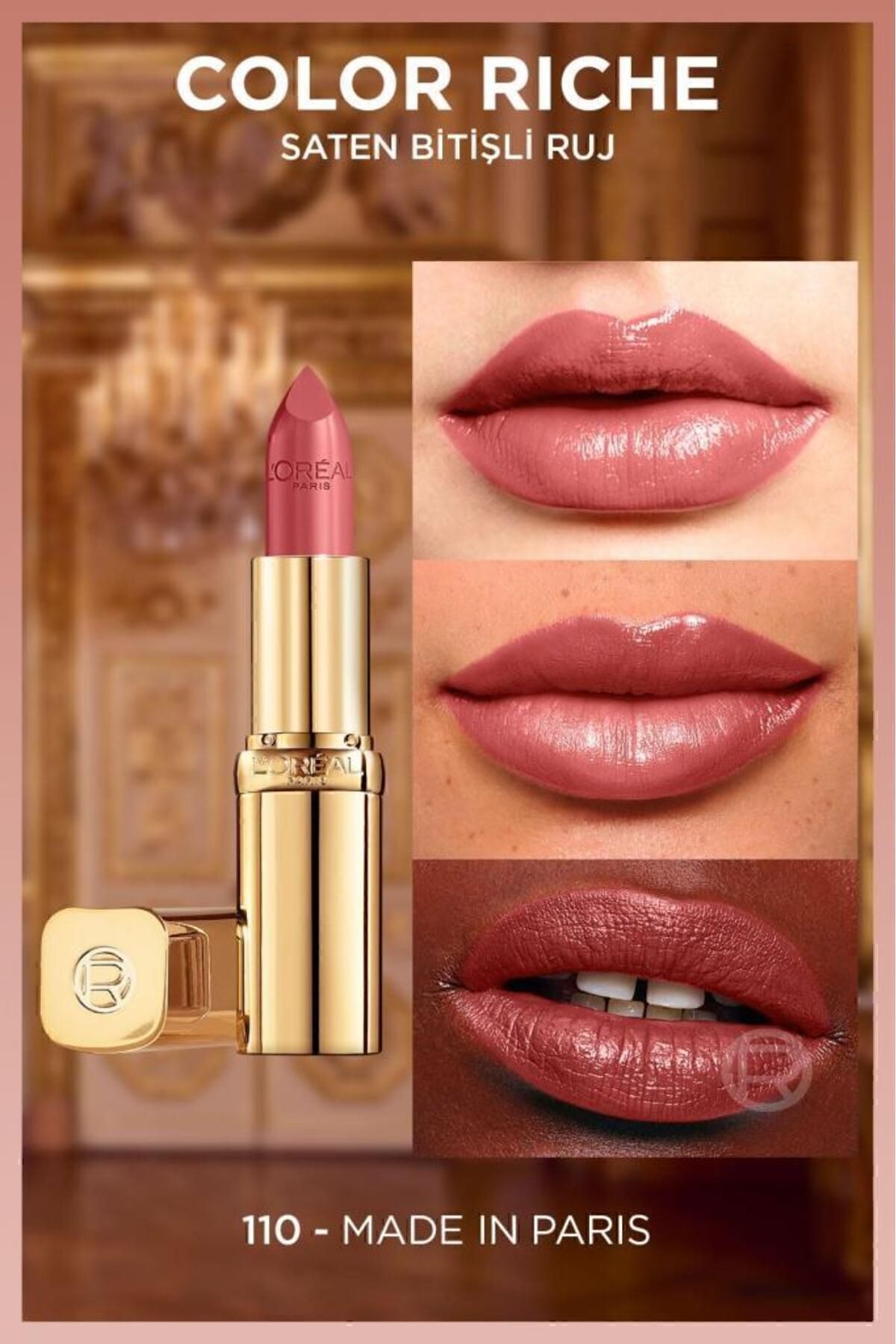 رژ لب رنگی ریچ ساتن - 110 ساخت پاریس L'Oreal Paris