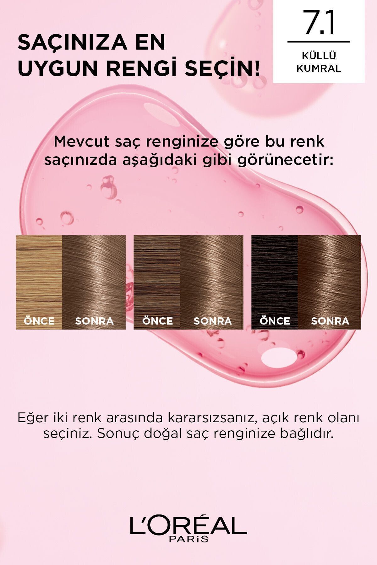 L'Oreal Paris رنگ مو کرم 100% پوشش موهای سفید Excellence رنگ سبز خاکستری شماره 7.1