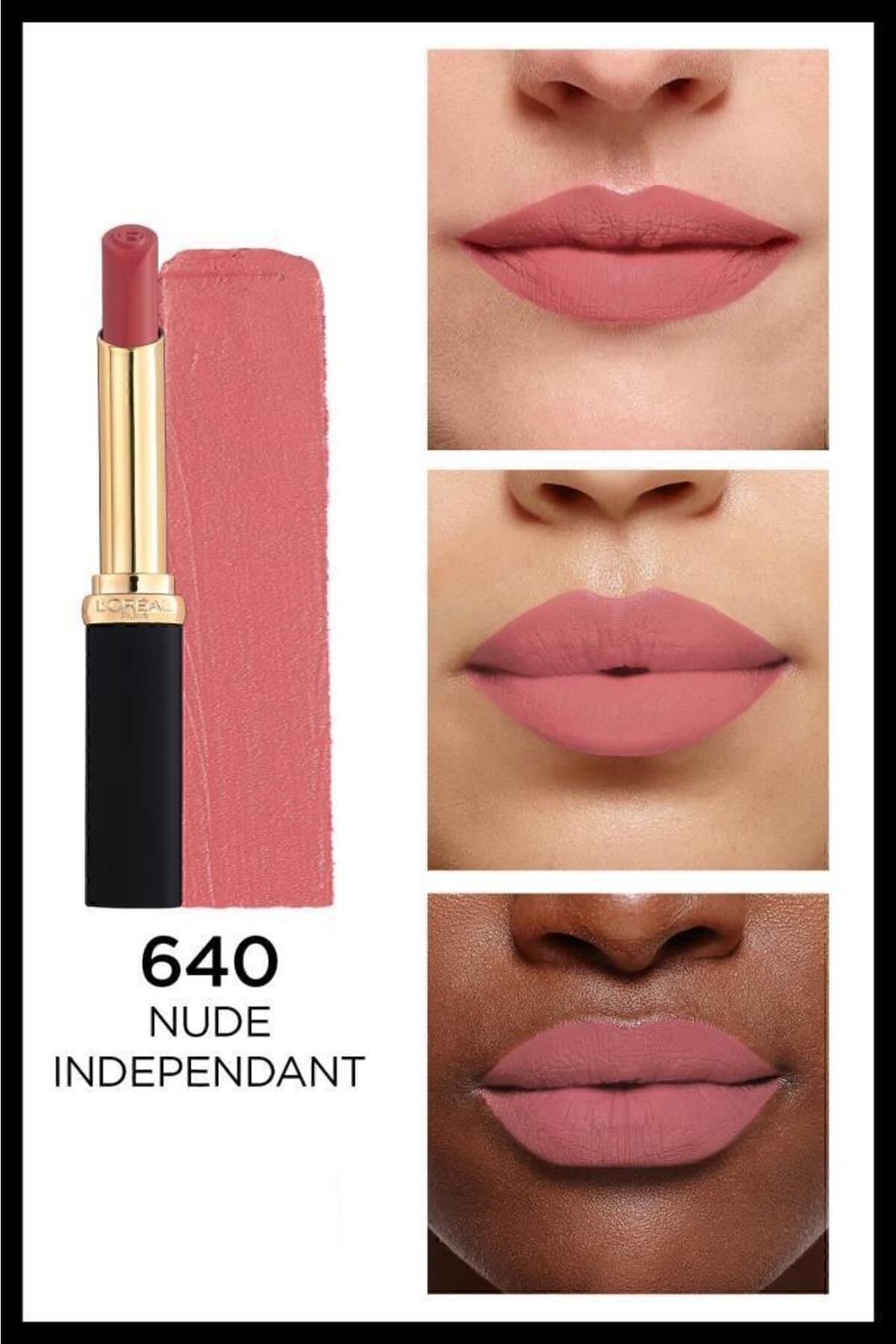 رژ لب مات حجم دهنده Color Riche Intense - 640 Nude Independant L'Oreal Paris