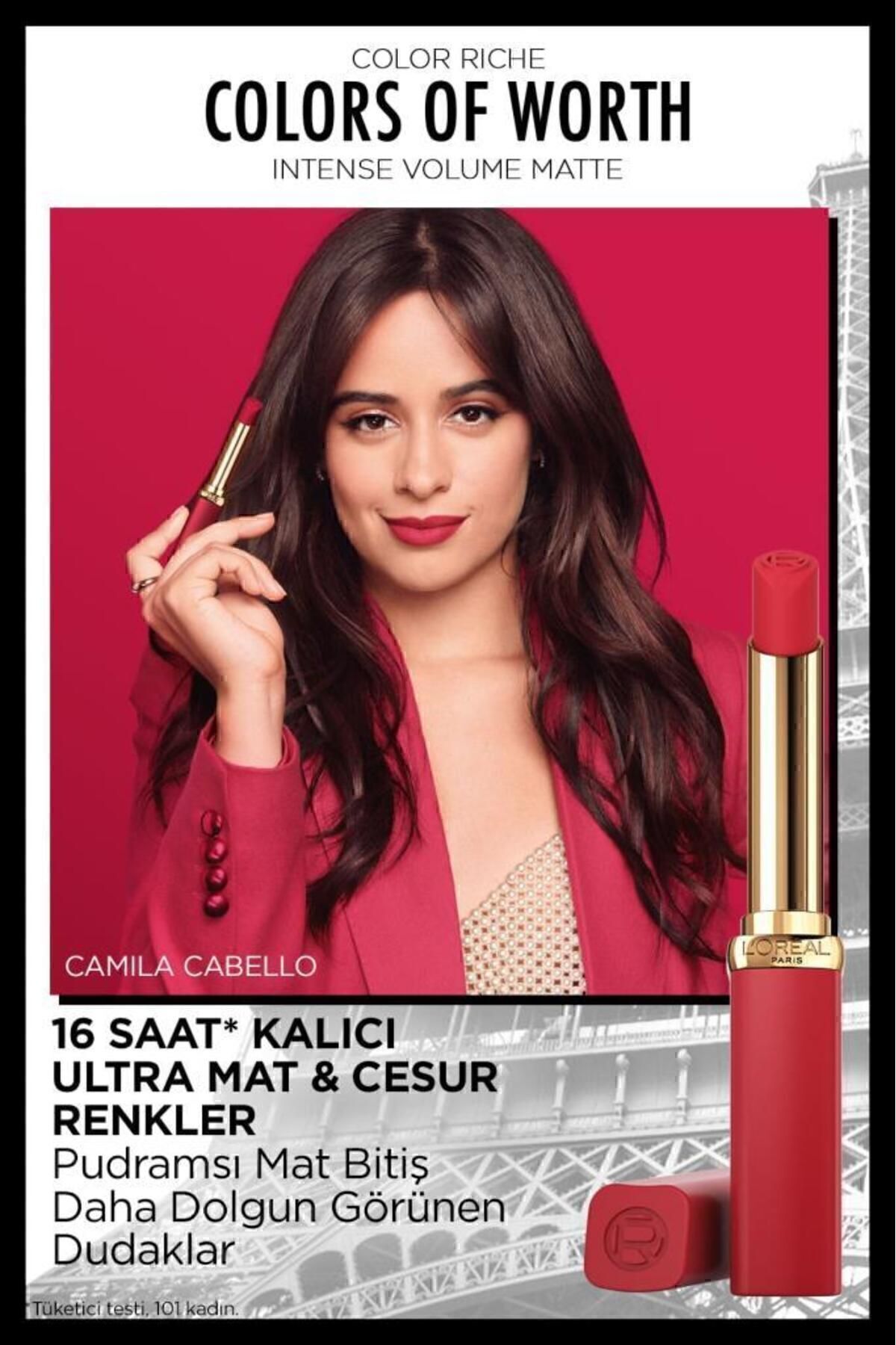 رژ لب مات با حجم زیاد رنگ های غنی از ارزش - 100 صورتی ارزشش را دارد L'Oreal Paris