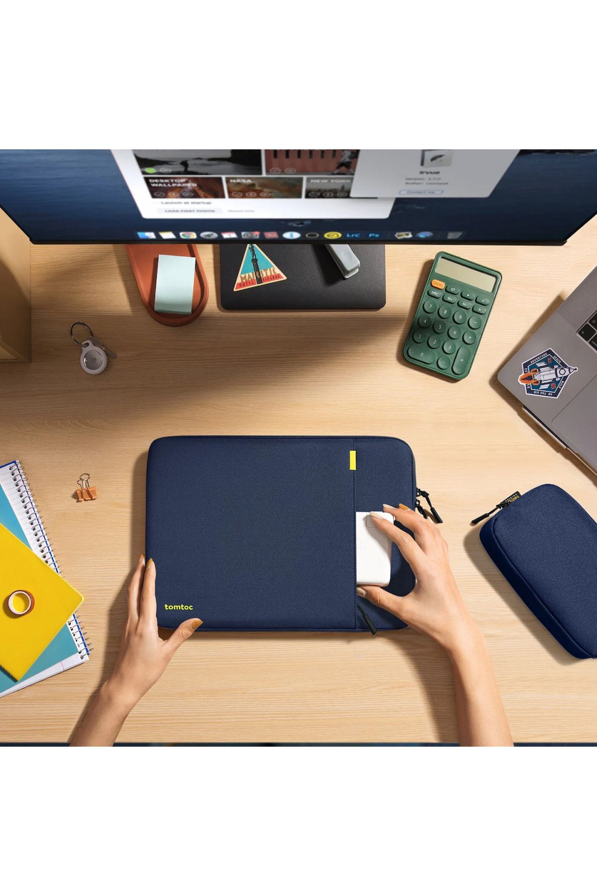 کیف نوت بوک آبی A13 16 INC NAVY AIR & PRO CASE KITI Tomtoc