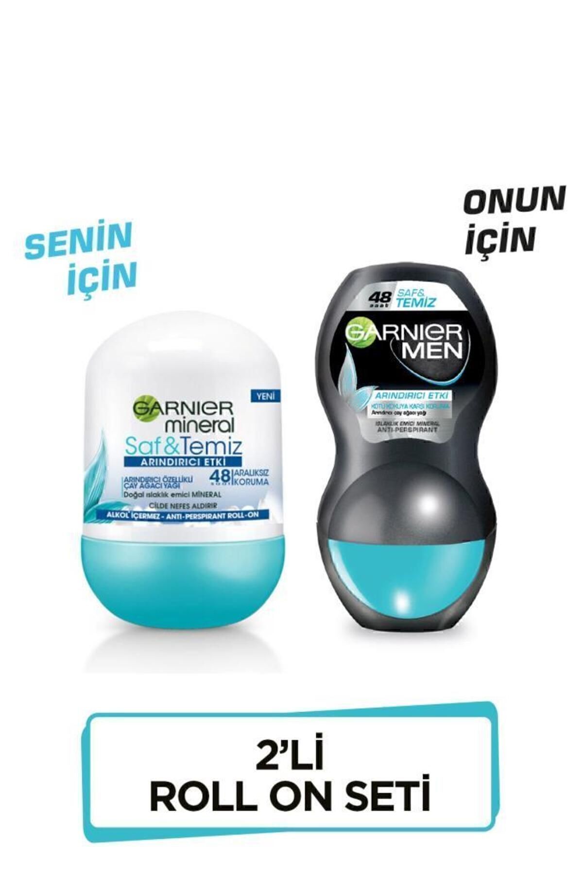 رول زنانه معدنی Mineral Pure and Clean Roll-on مردانه مردانه خالص و تمیز رول 72 ساعته Garnier
