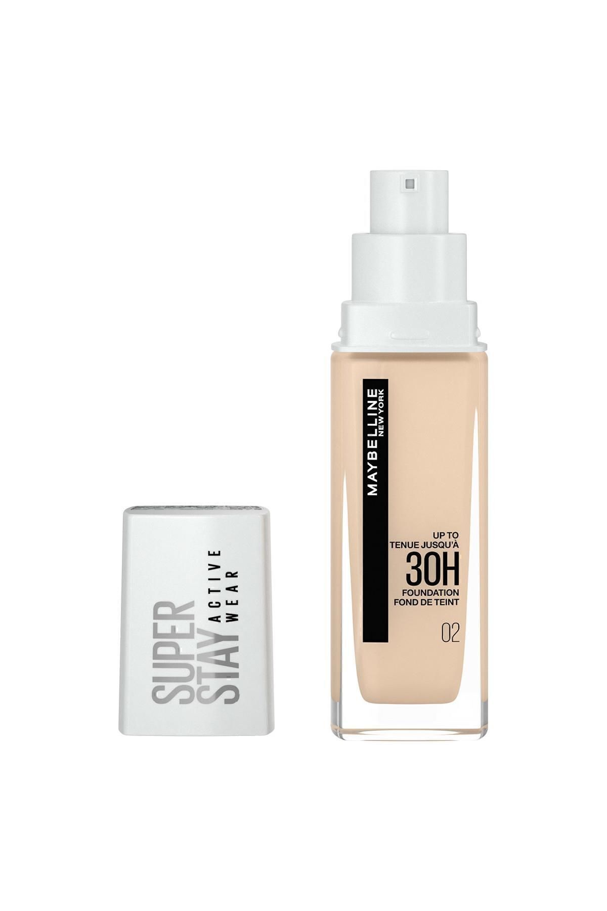Super Stay Active Wear 30h Foundation 02 Naked Ivory Maybelline New York