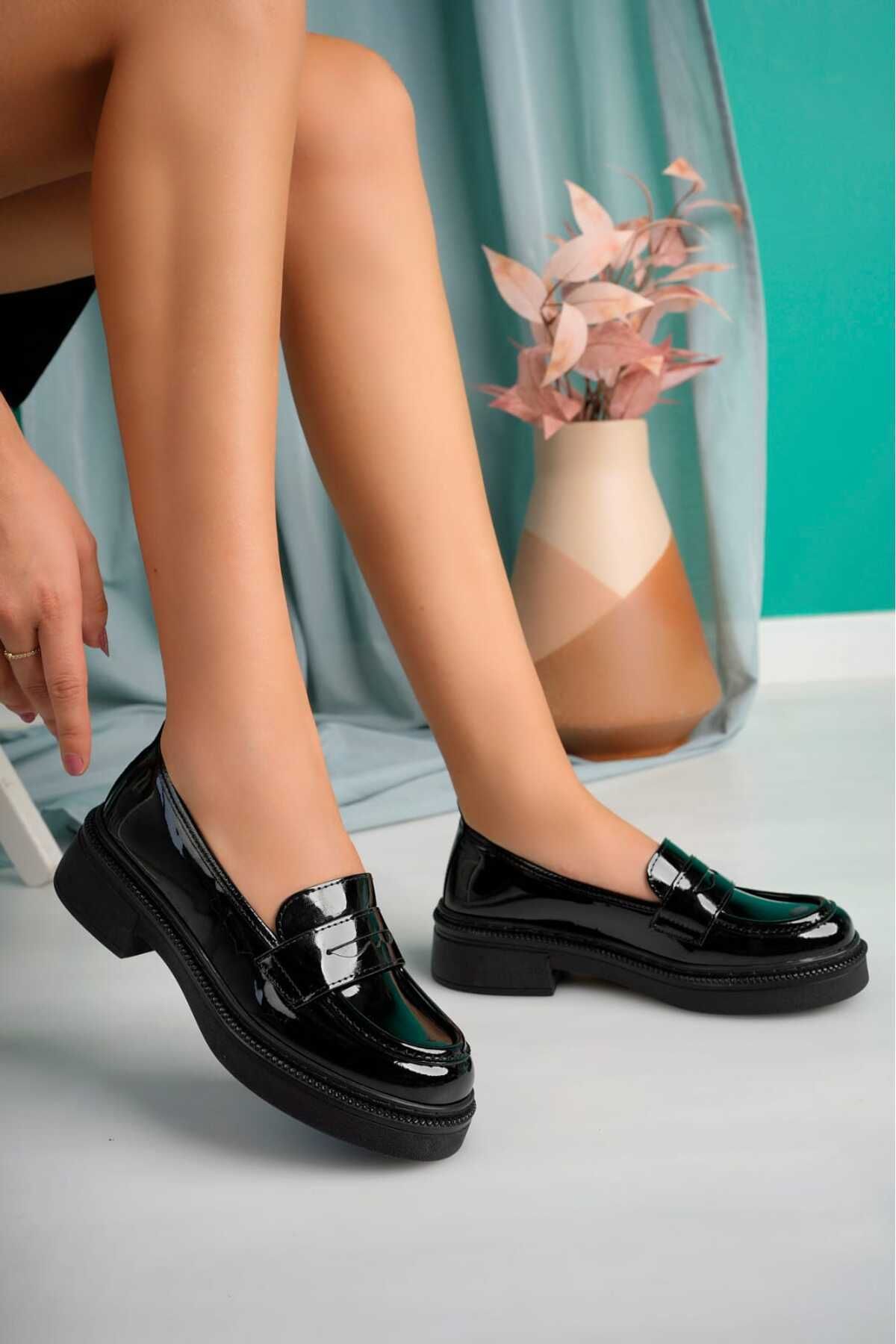 SİYAH RUGAN MOKASEN LOAFER AYAKKABI