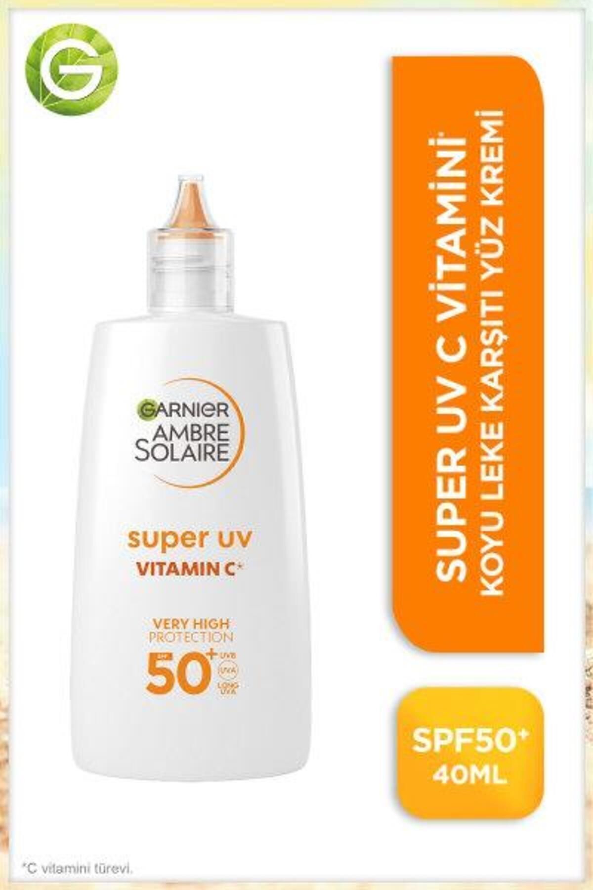 کرم ضد لکه های تیره امبر سولر سوپر UV UVA با 50 SPF + کرم مرطوب کننده روشن کننده Garnier