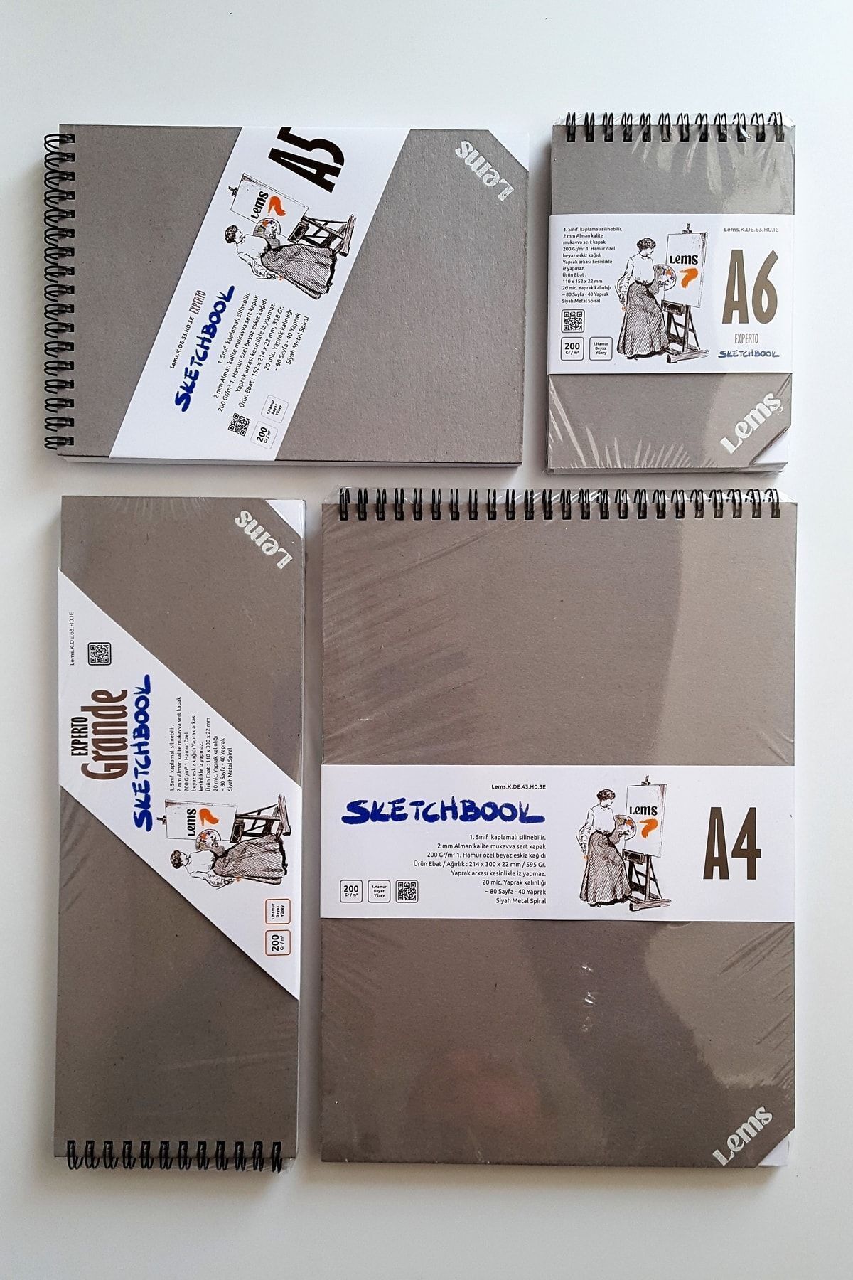 Lemsstudio-مجموعة إكسبيرتو 200 جرام مكونة من 4 قطع A5-A4-A6-Grand (SKETCHBOOK) كراسة الرسم 4