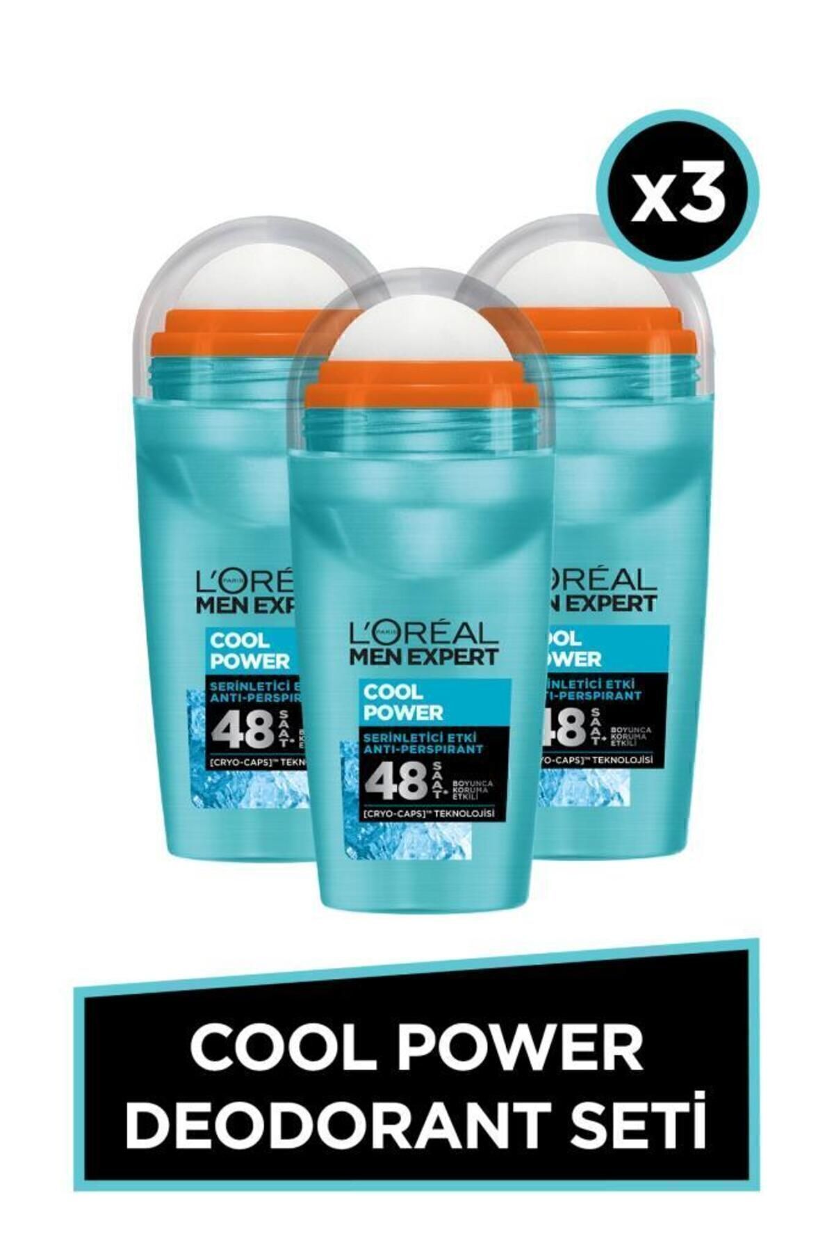 رول مردانه Cool Power Anti Perspirant Cooling Effect در ست 50 میلی لیتری 3 تایی L'Oreal Paris Men Expert
