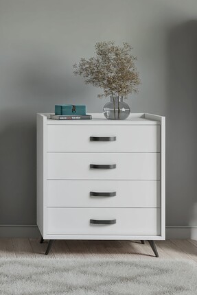 FUHO İda 4 Çekmeceli Şifonyer Beyaz