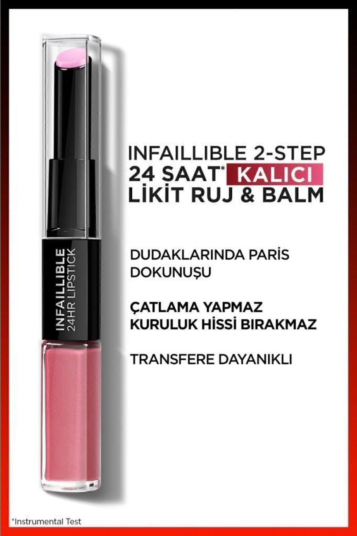 رژ لب و مرهم مایع 2 مرحله ای 24 ساعته Infaillible - 213 Toujours Teaberry L'Oreal Paris