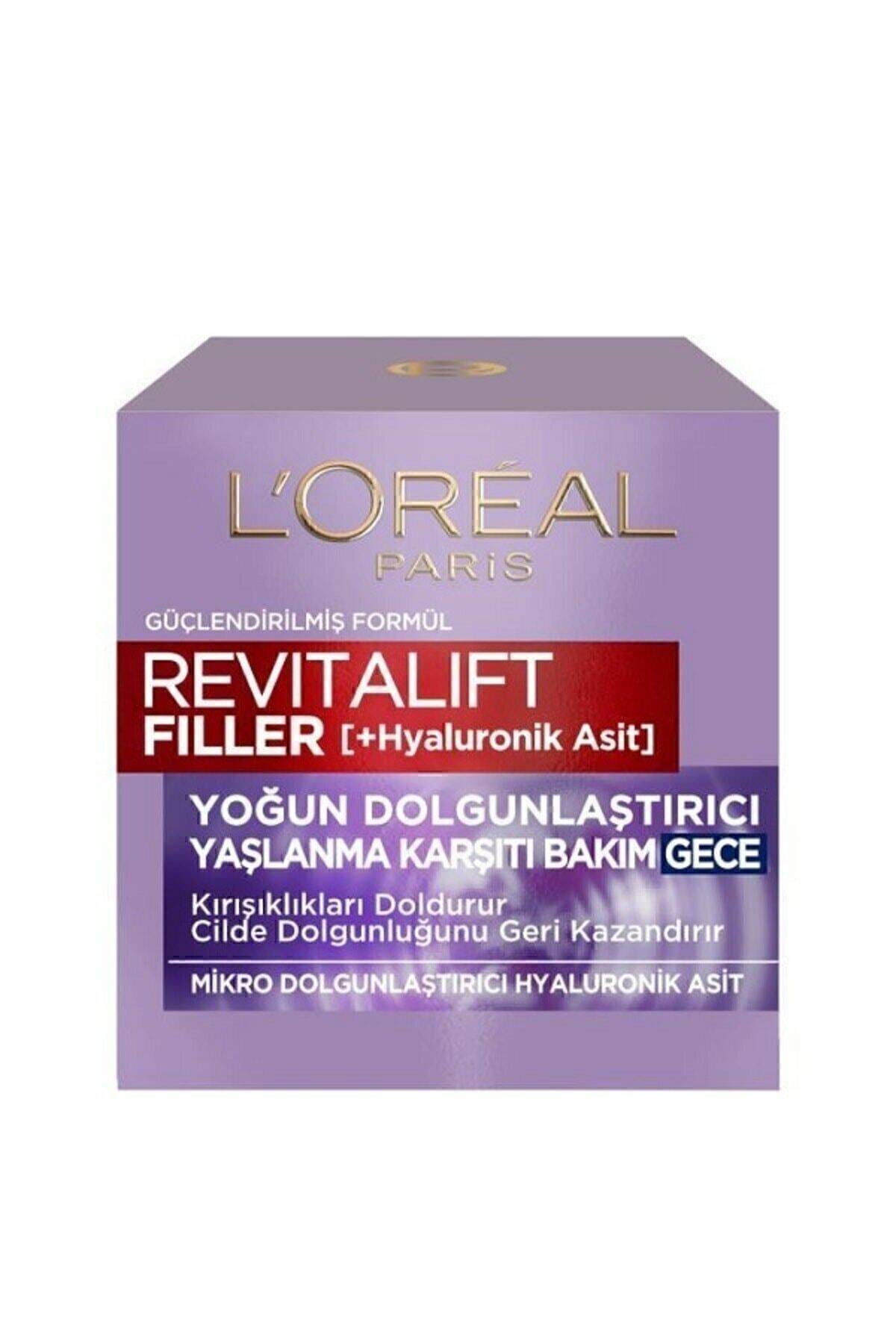 کرم شب ضد پیری پرکننده قوی Revitalift Filler 50ml - هیالورونیک اسید L'Oreal Paris