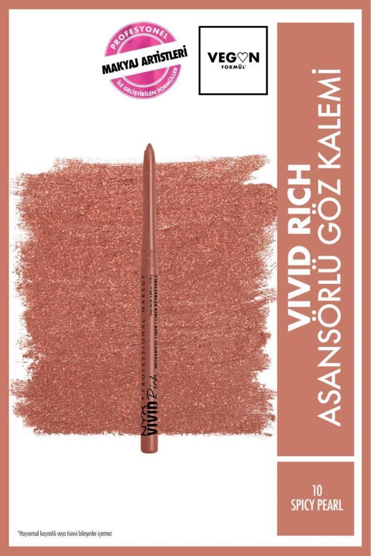 NYX Professional Makeup Vivid Rich Asansörlü Göz Kalemi - 10 Spicy Pearl