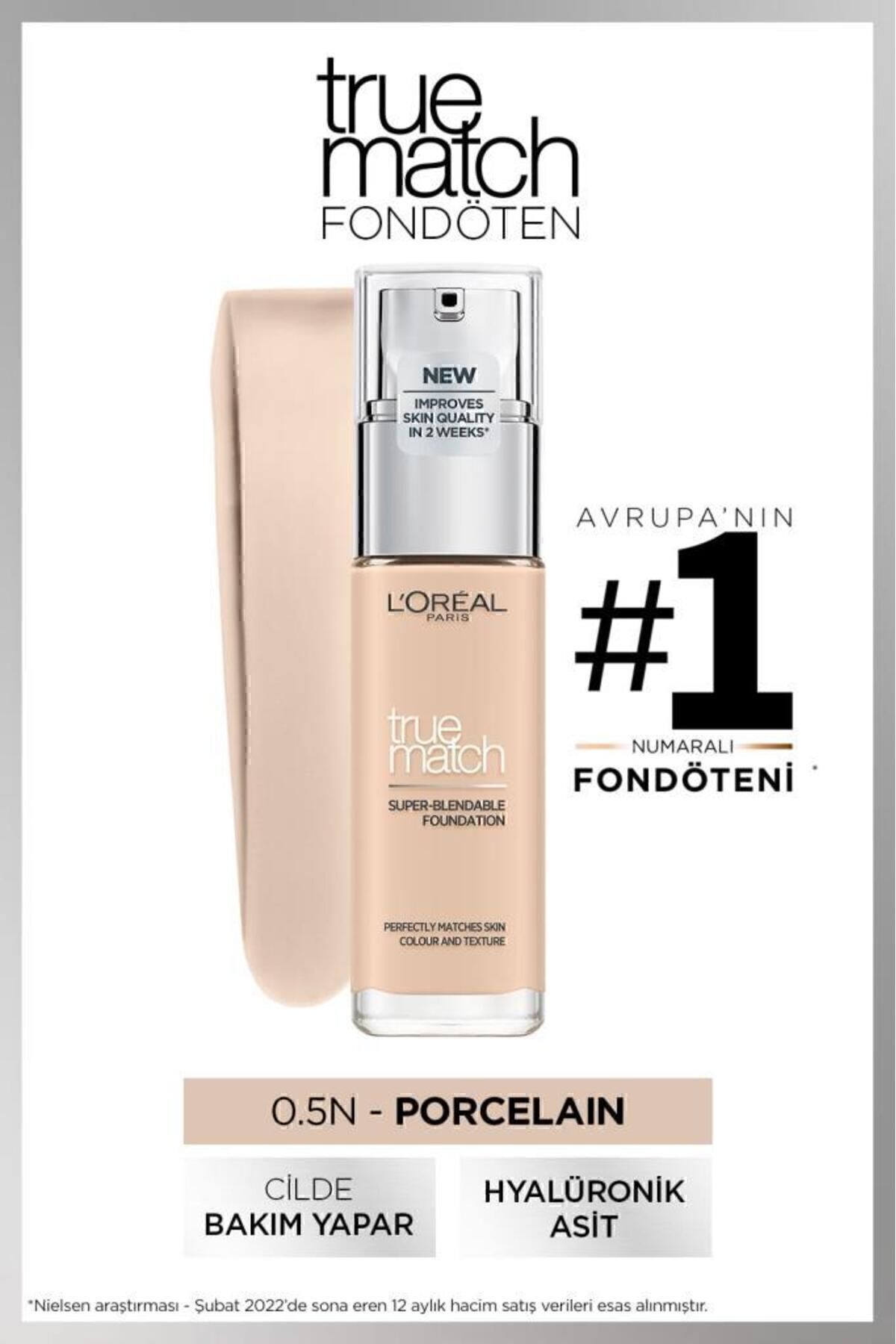 ست آرایشی آرایشی 4.7 میلی لیتری ریمل پرسلن و مینی پارادایس فونداسیون True Match Caring Foundation 0.5n L'Oreal Paris