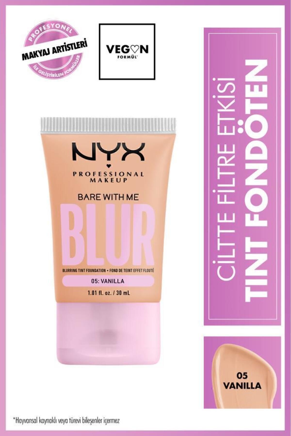 زیرسازی Blur Tint با اثر فیلتر بر روی پوست - پایه آرایشی وانیلی و گل ختمی تسکین دهنده پرایمر NYX Professional Makeup