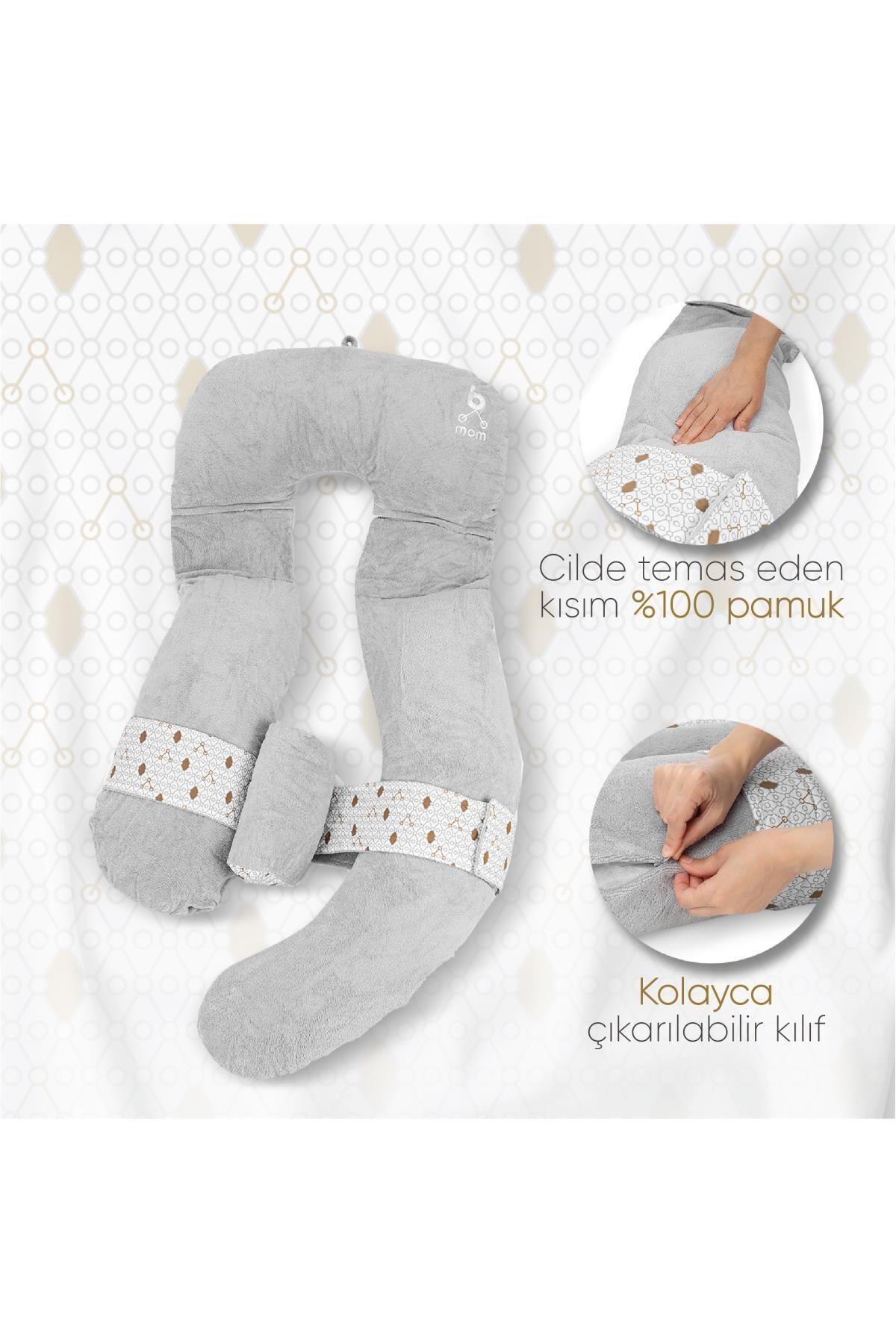 Bmom U-Şeklinde Tam Vücut Hamilelik & Annelik Yastığı- Hamilelik Emniyet Kemeri Ayarlayıcısı Hediye fotoğrafı 3 (önizleme)