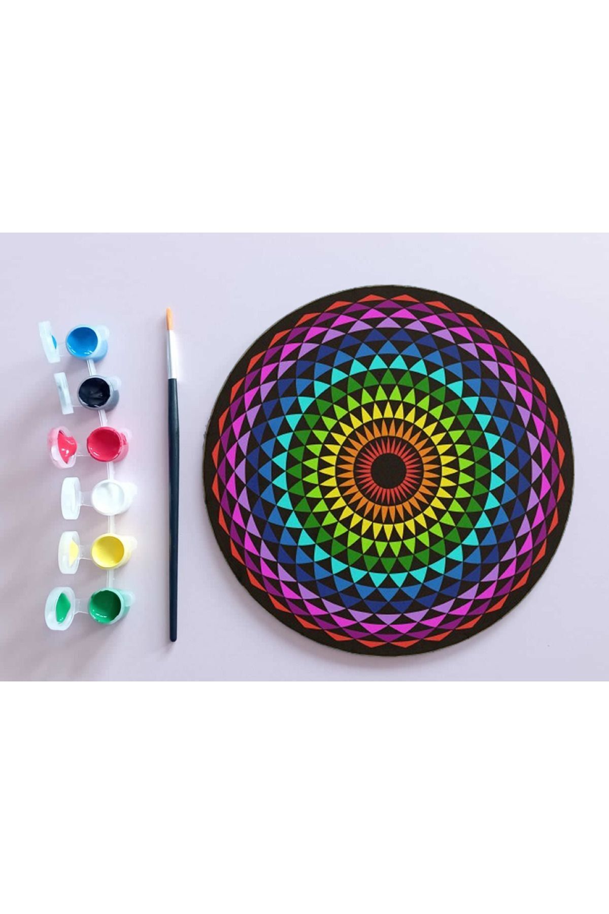 dudu ahşap AHŞAP MANDALA 20x20 cm DAİRE MDF üzerine UV baskı modeller- DESENLİ2 Mandala Set Boyama