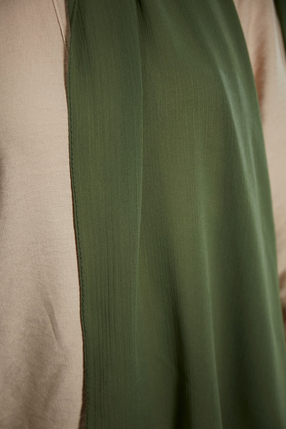 Scarf-Arya Crinkle Chiffon Shawl - Khaki Color 3