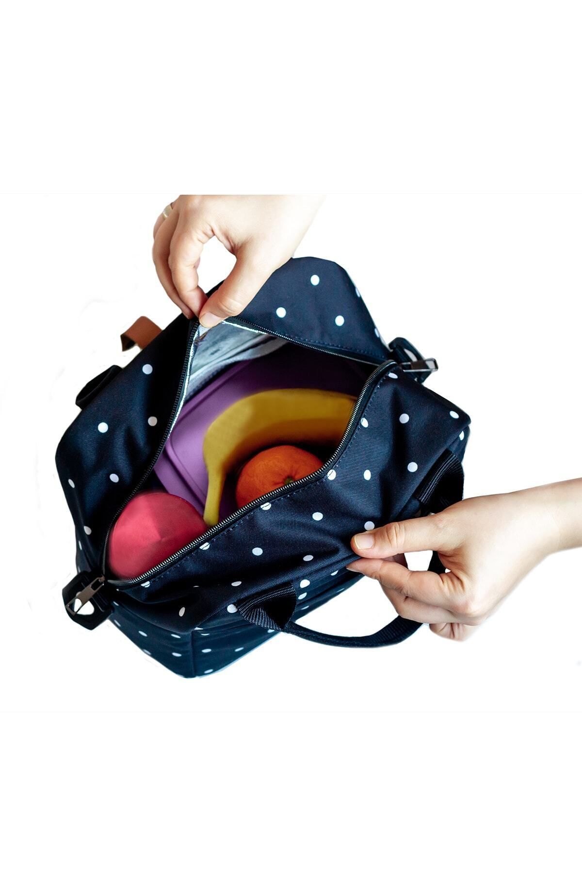 Sunshine Siyah Termal Isı Izolasyonlu Yemek Taşıma Beslenme Omuz Çantası fotoğrafı 5 (önizleme)