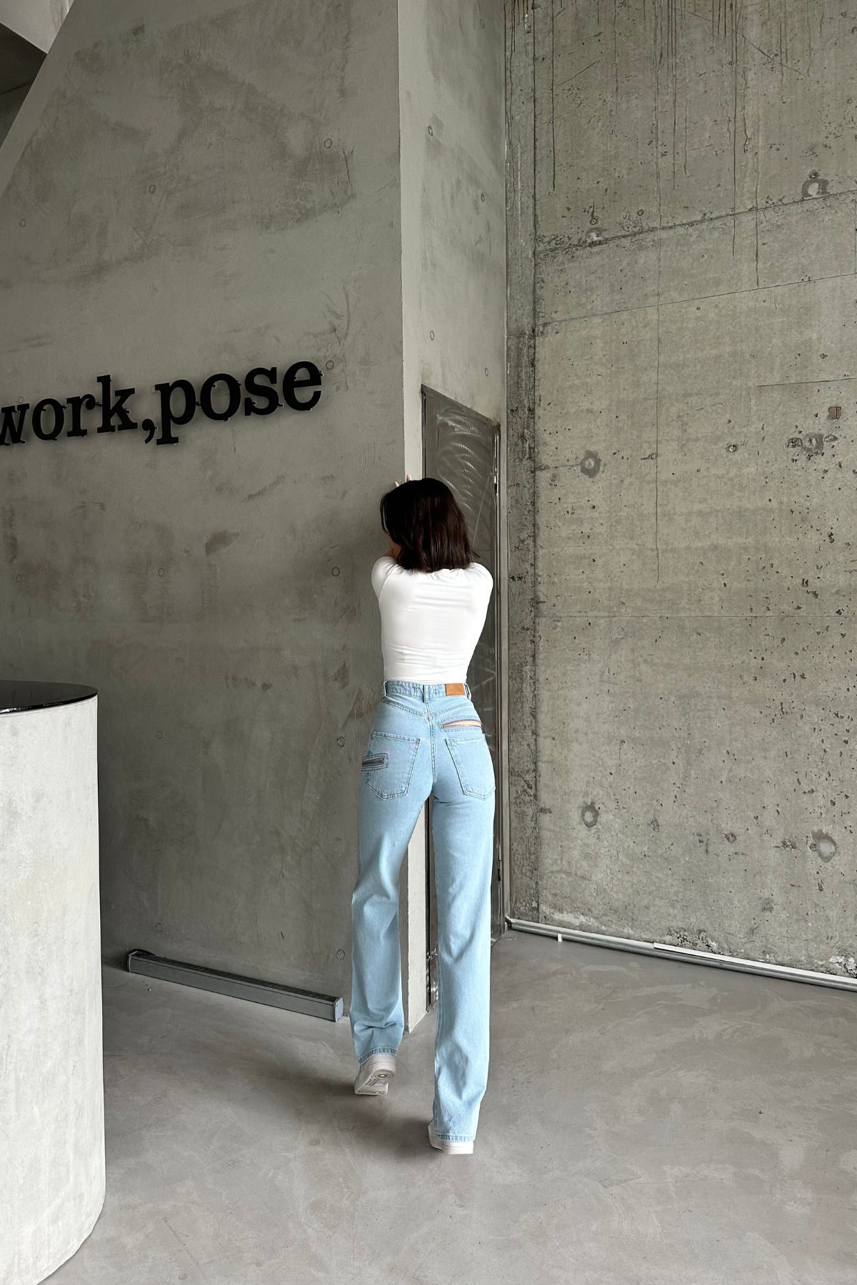 XRAY JEANS-Blugi de damă largi cu talie înaltă Palazzo Ice Blue JeansVibe 6