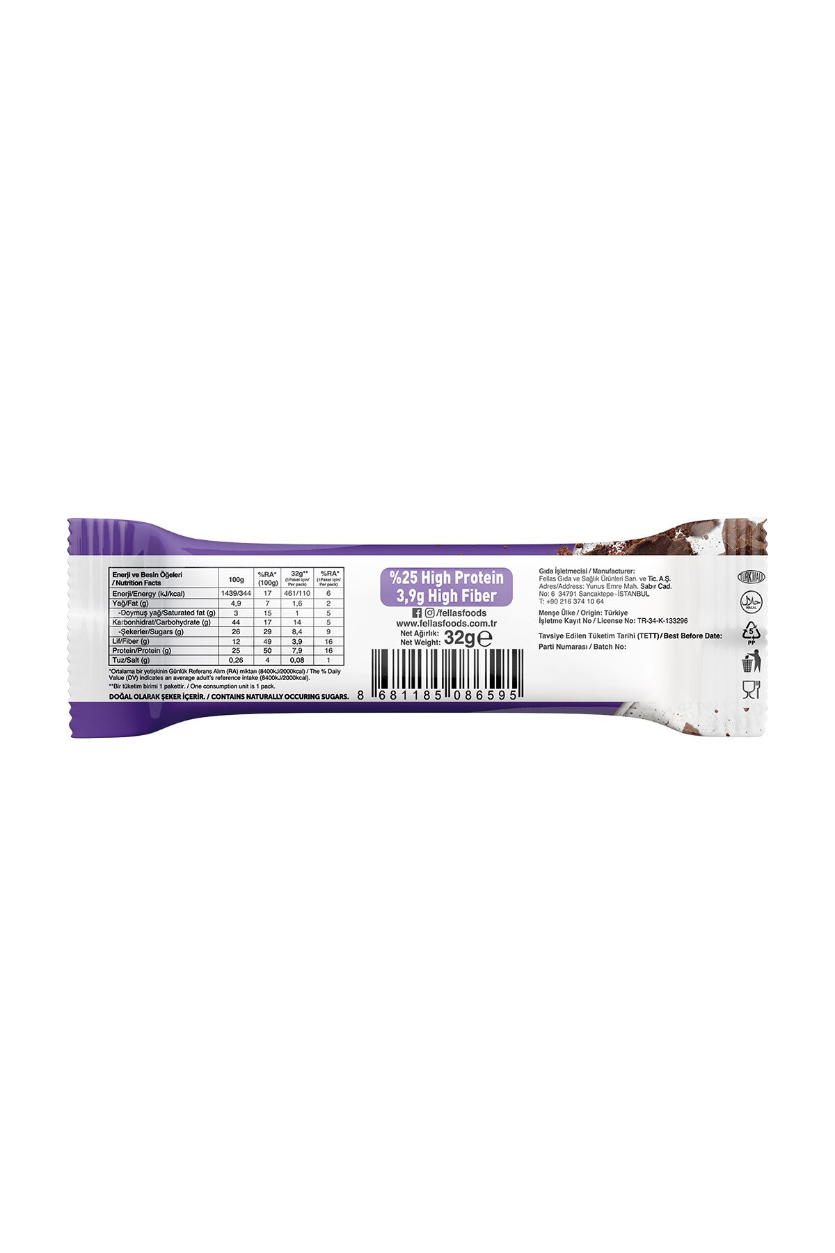 Fellas-32 gr x 12 Double Cocoa Protein Bars 3