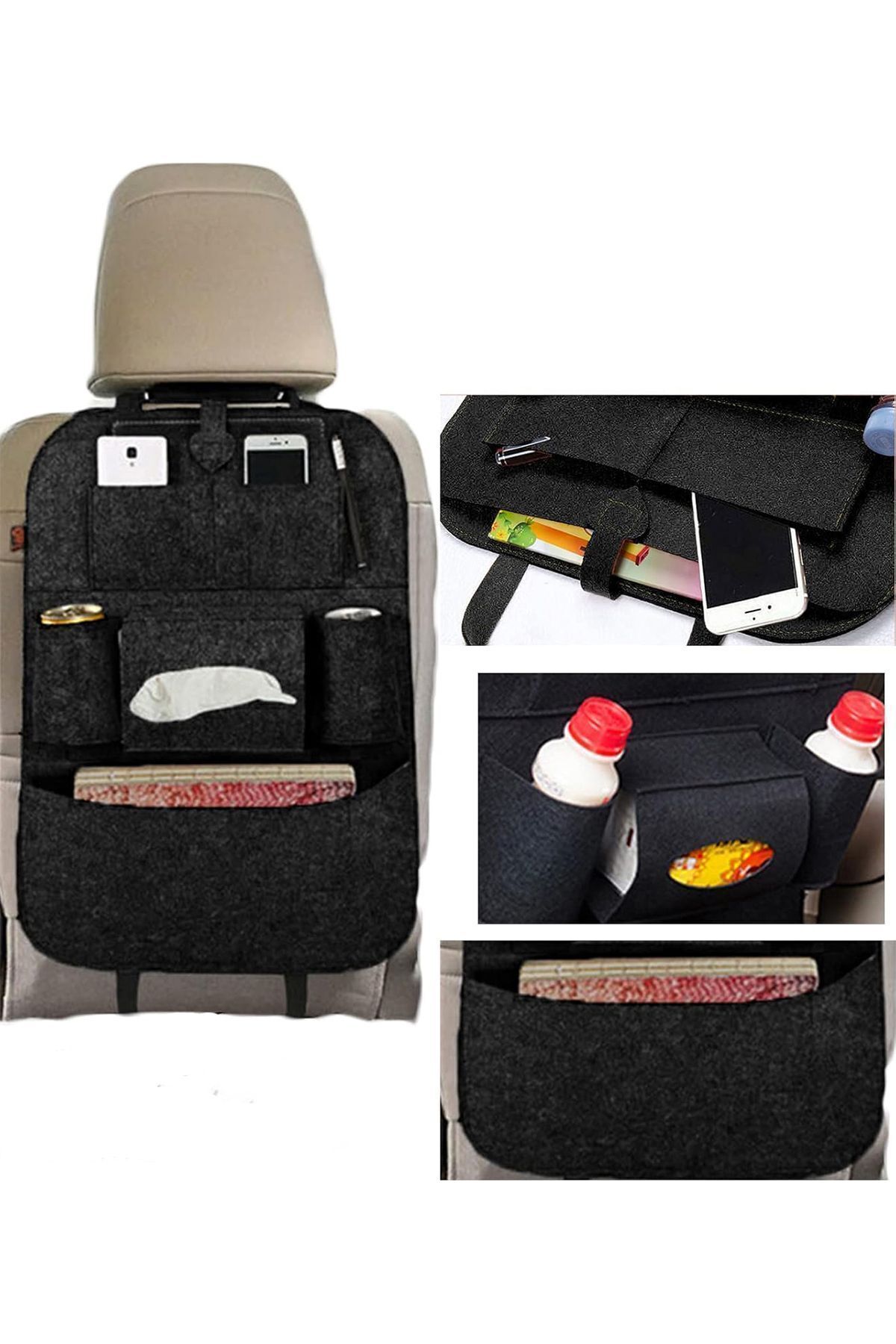 HASBY Araba Koltuk Arkası Eşya Düzenleyici Araç Organizeri Telefon Tablet Tutucu Koruyucu Kılıfı Çantası fotoğrafı 7 (önizleme)
