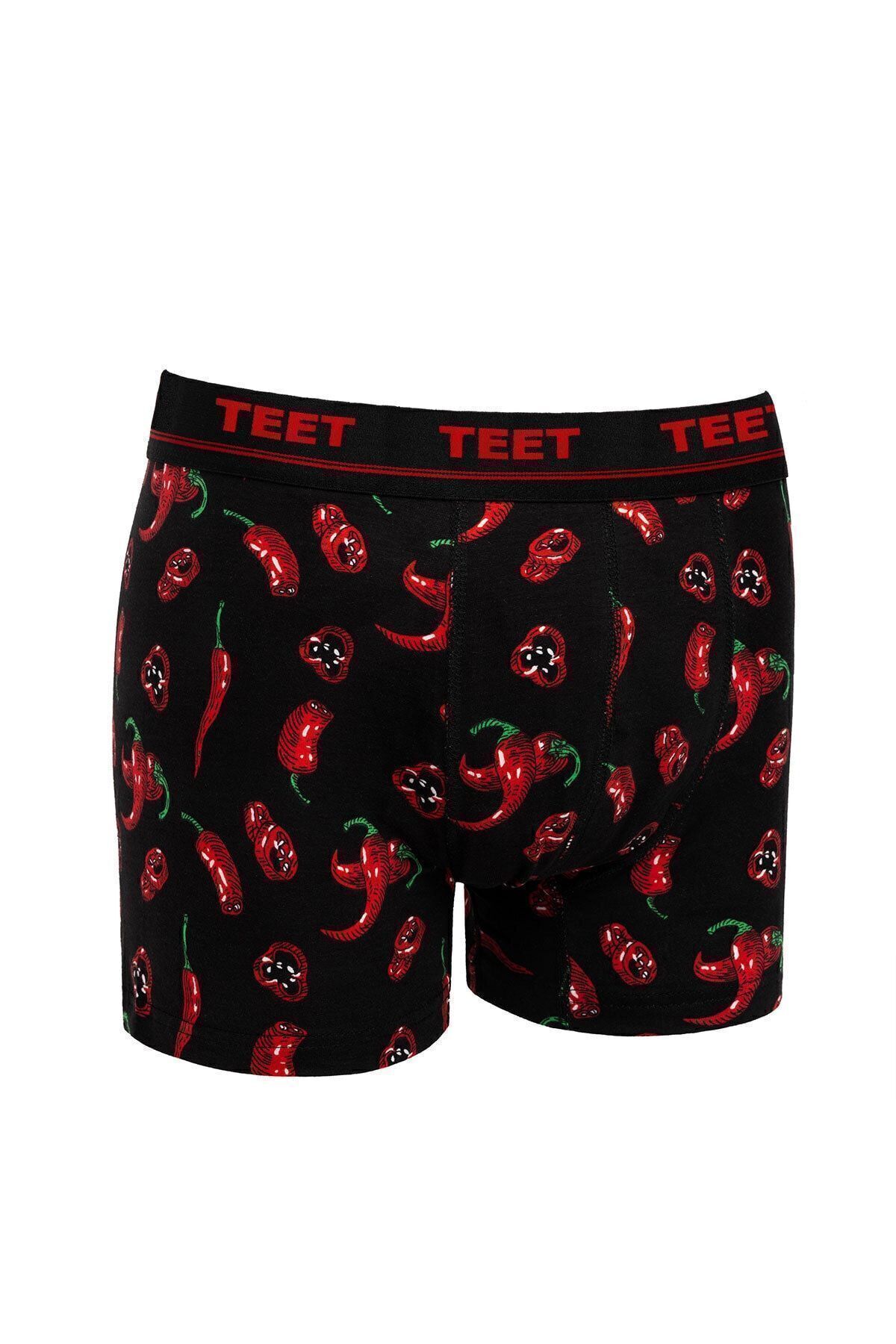 TEET Erkek Boxer Premium 4'lü Set Pamuklu Likralı Desenli Hediyelik görsel 2