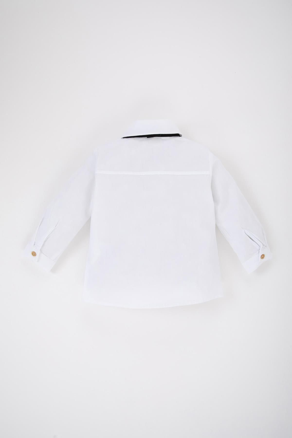 DeFacto-White Long Sleeve Shirt and Bow Tie 2 Piece Set for Baby Boy - Z3012A223Sp 5