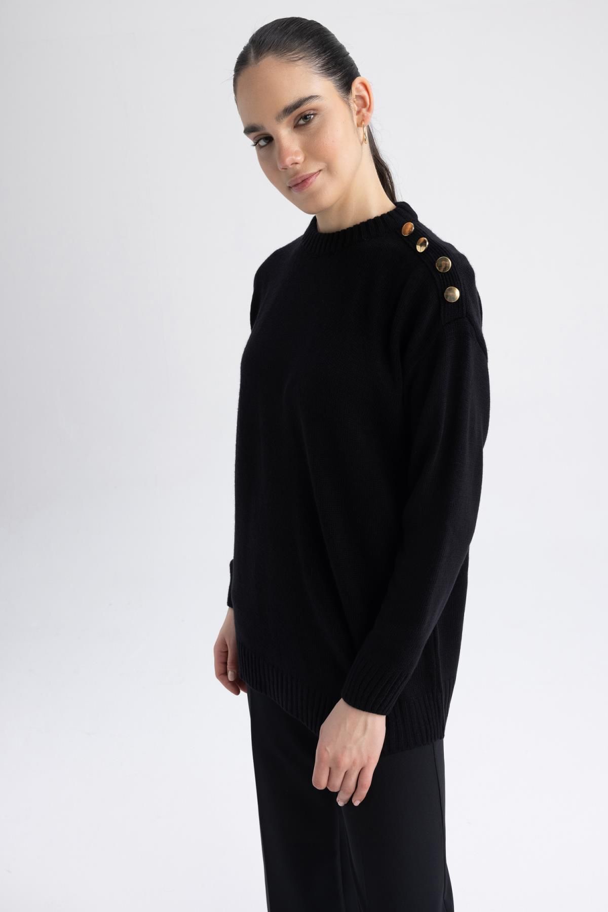 DeFacto Luźny Krój - Sweter-tunika Z Półgolfem Y3637az22wn Unisex - S