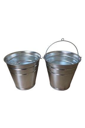 ÖZHEMMEKLER 2'li Metal Galvaniz Su,kum,temizlik Ve Çöp Kovası 10 Litre (25x18...