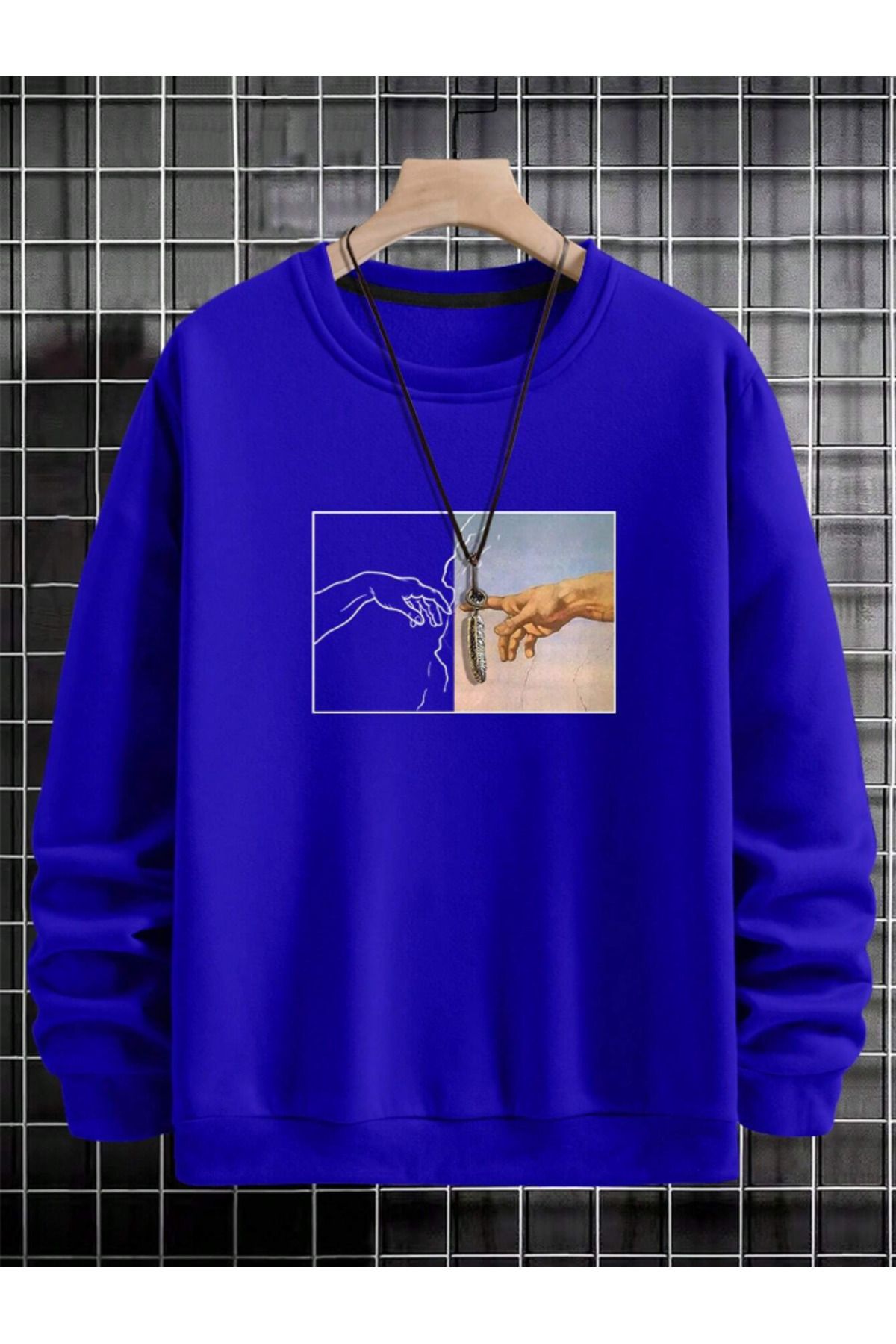 Revasser-Barevná bavlněná unisex mikina Crew Neck - oversize střih 3