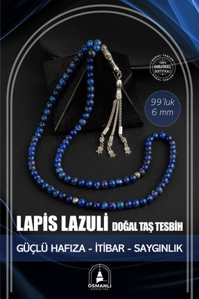 OSMANLI DOĞAL TAŞ Lapis Lazuli Doğal Taş Tesbih 99luk - 6mm