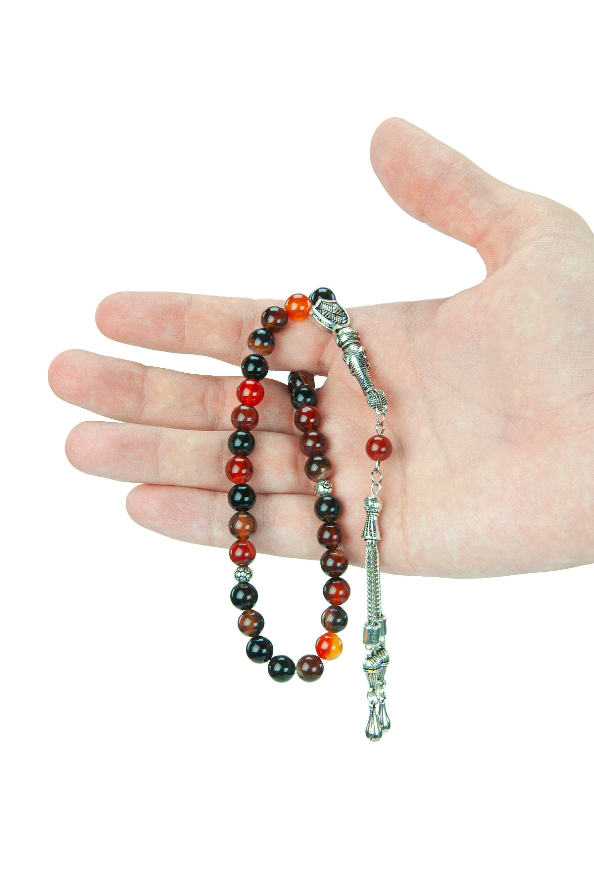33-Piece Brown Natural Agate Rosary