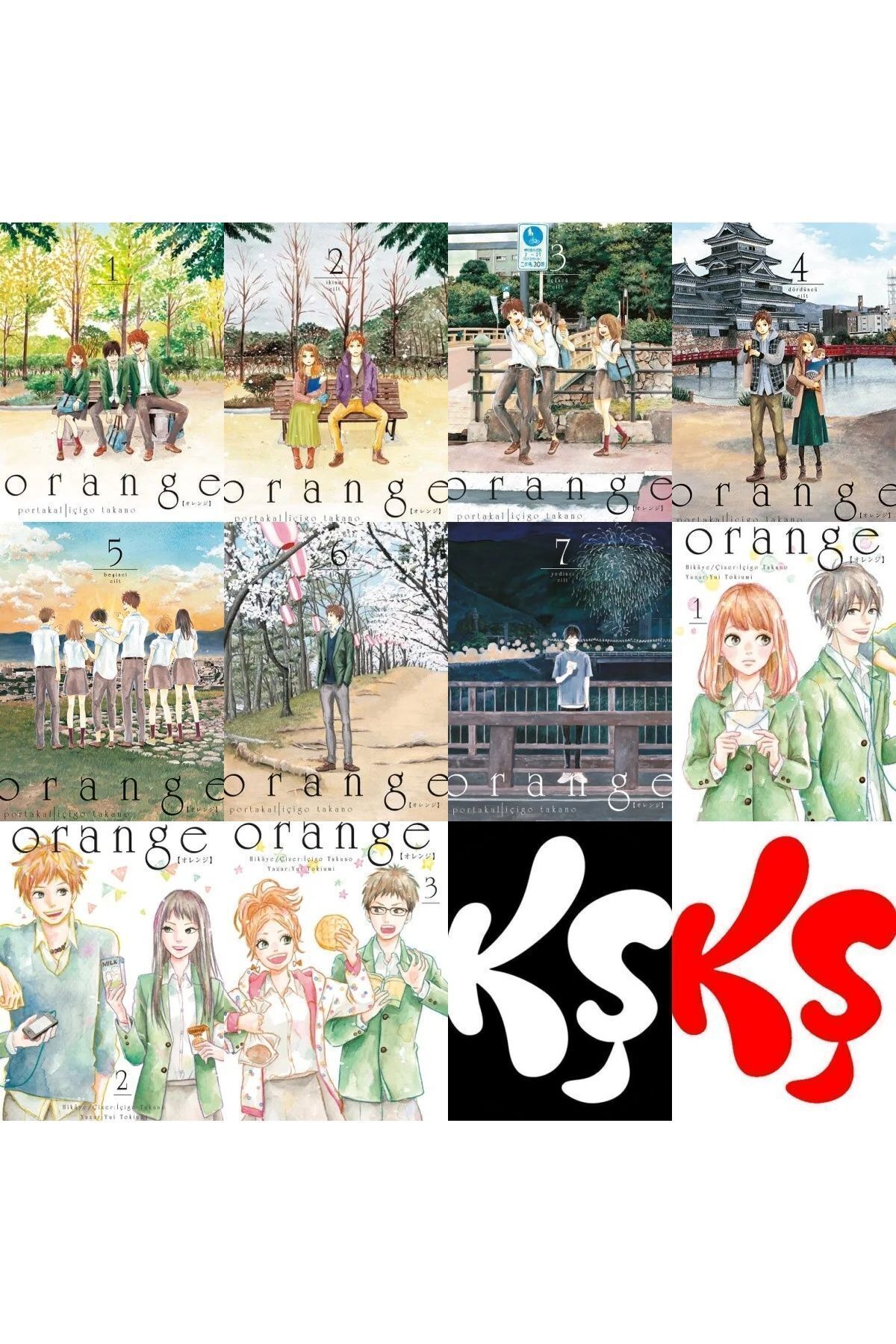 Komik Şeyler orange 1-2-3-4-5-6-7 Orange Novel 1-2-3 manga seti
