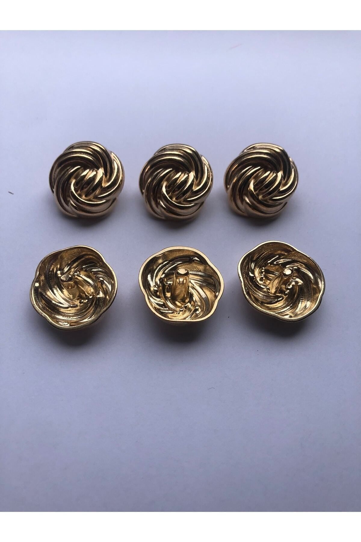 aensia-Gold Gold Twist Knob Model Button Metal Button 36 Size Buttons - 6-Piece Button Pack 2