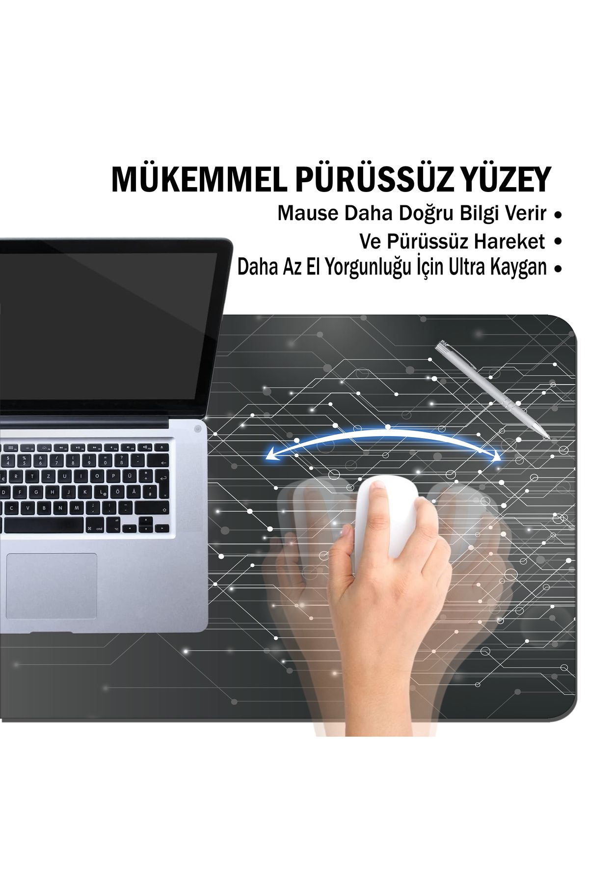 AsMat Paw-XXL 90*40 cm Grey-Black Non-Slip Base Comfortable Work and Gaming Keyboard / Mausepad - Non-Slip Base Keyboard and Mouse Pads 4