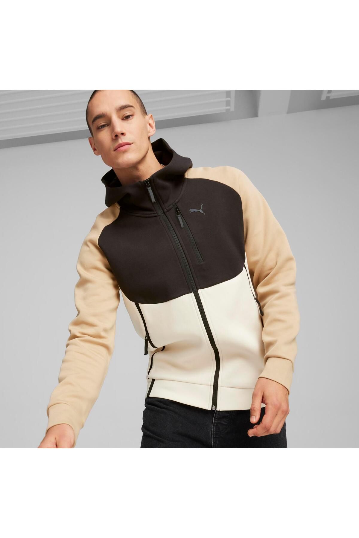 سویشرت خاکستری مردانه TECH FULL ZIP اورجینال Puma