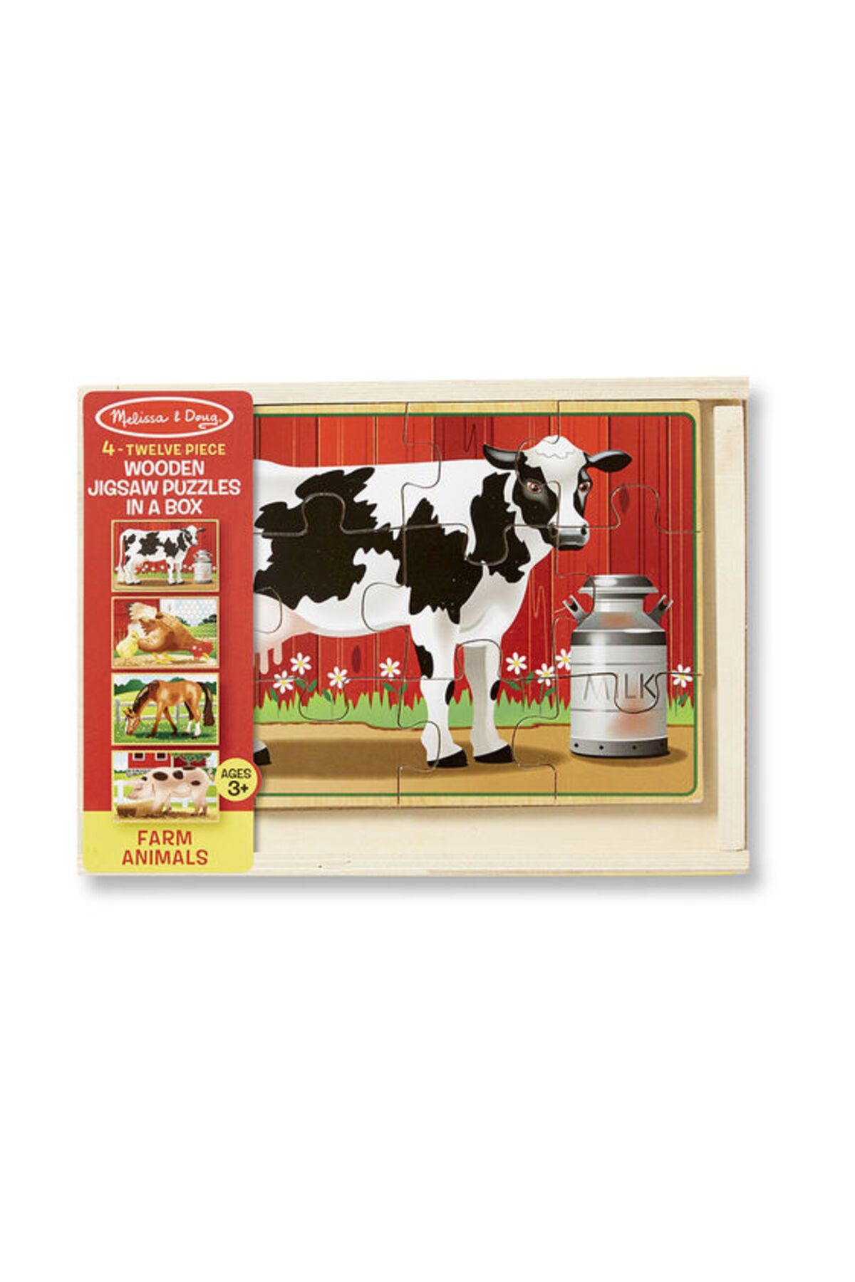 پازل ها و یاپبوزهای کودک Melissa Doug مجموعه ملیسا داگ وودن 12x4 حیوانات مزرعه Melissa & Doug