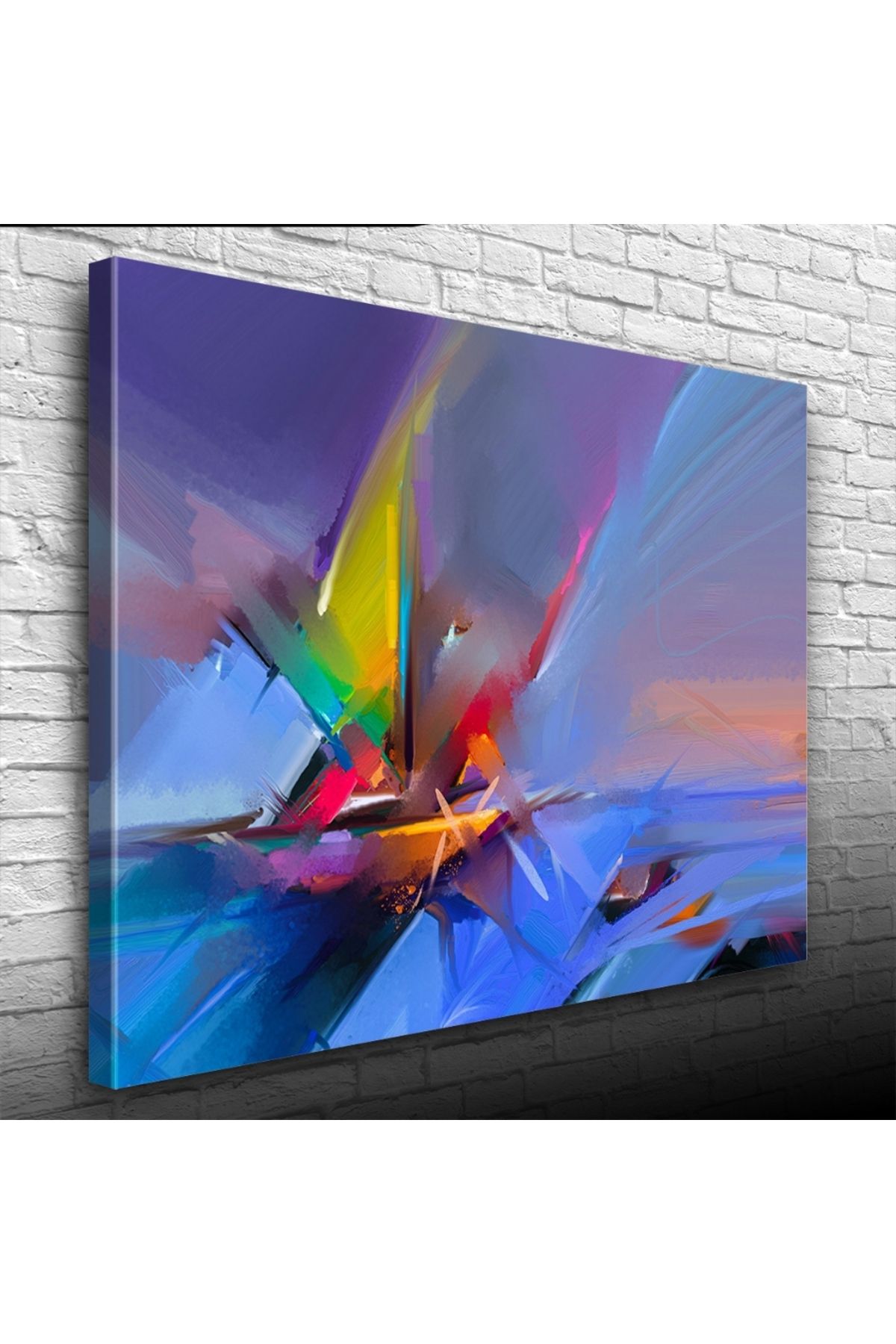 pazarella Soyut Yelkenli Canlı Renkler Yağlıboya Kanvas Tablo 50 x 70