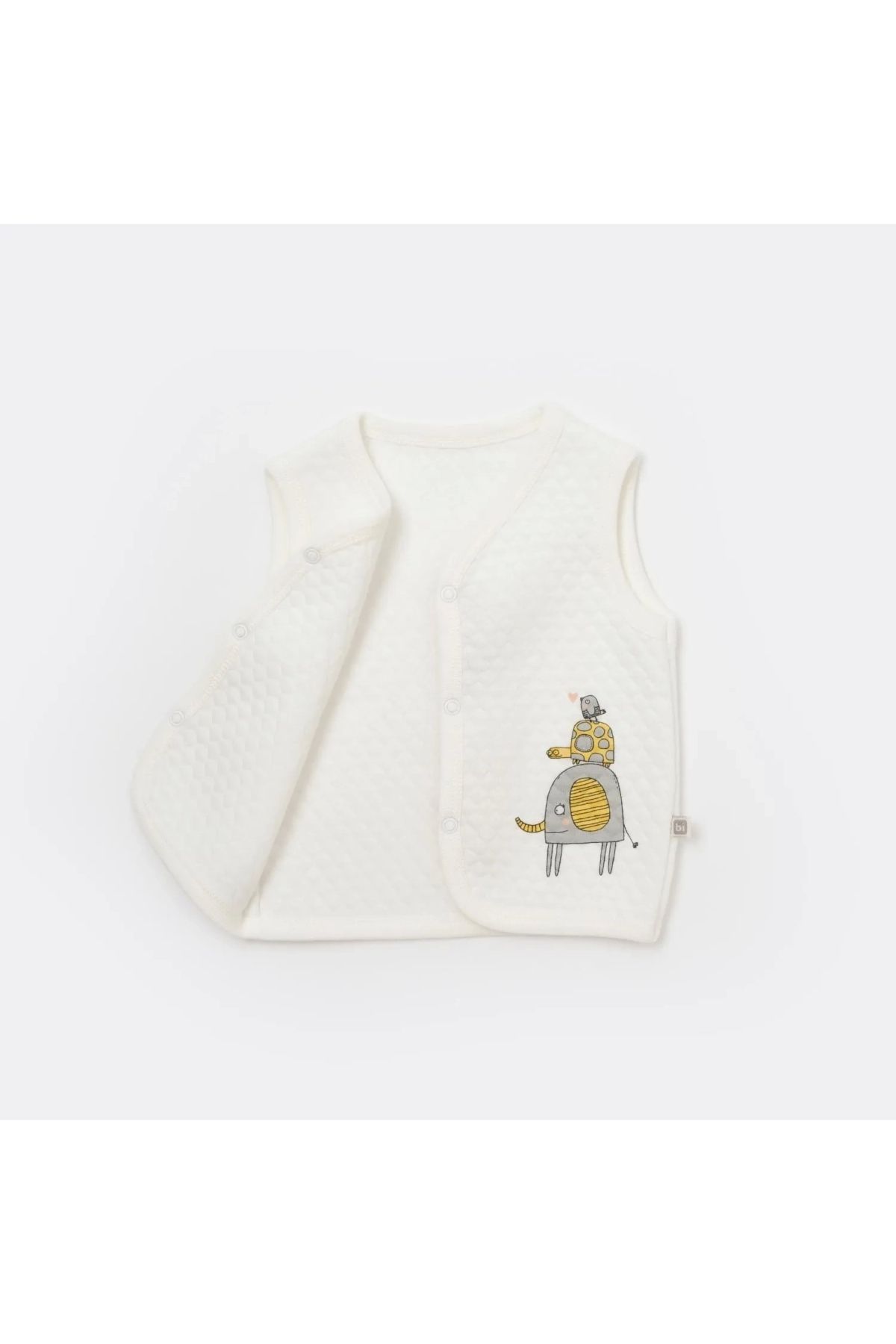 Bibaby-Hello Elephant Quilted Vest - Ecru 61476 2