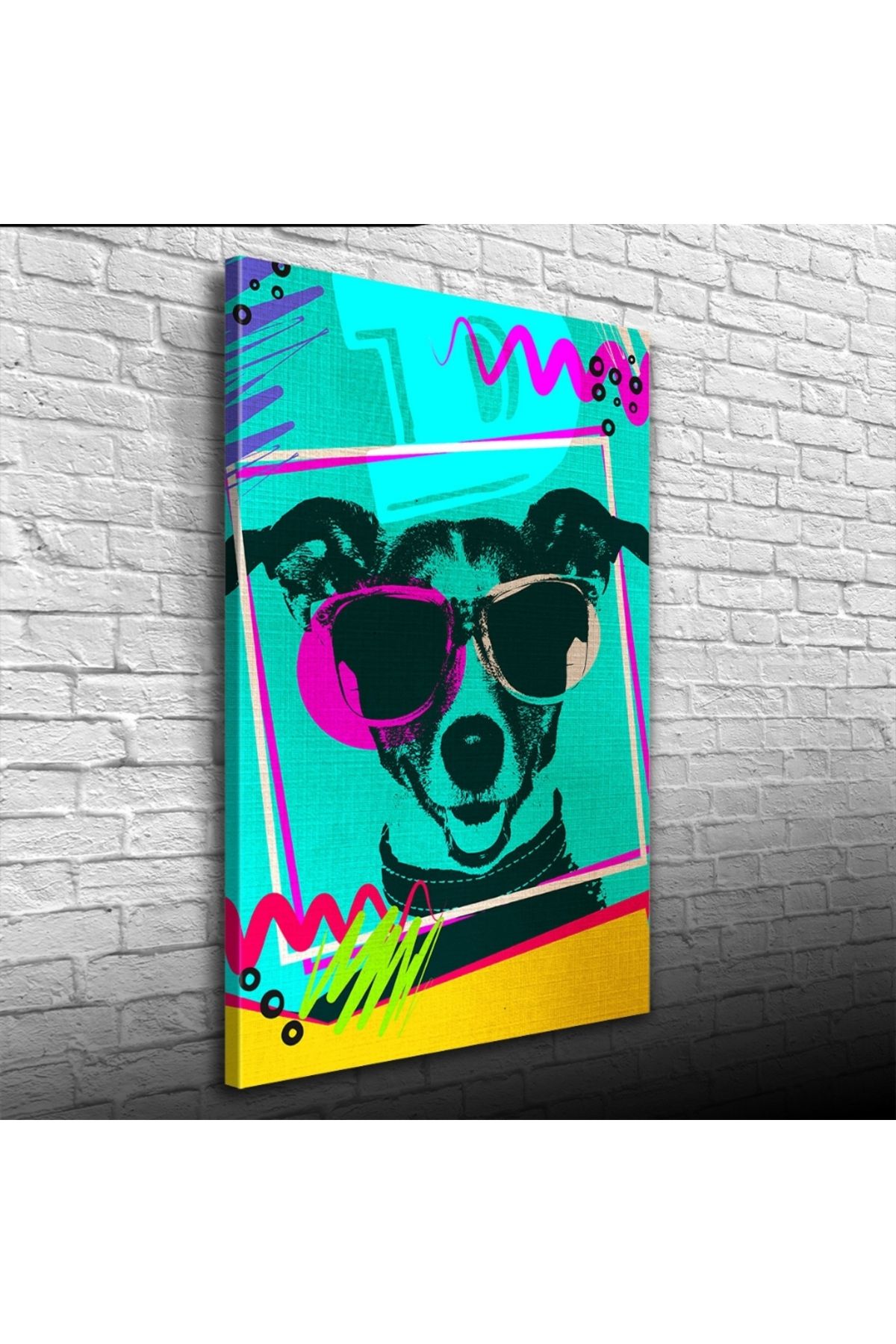pazarella Pop Art Tarzı Turkuaz Tonlarda Dekoratif Kanvas Tablo 50 x 70