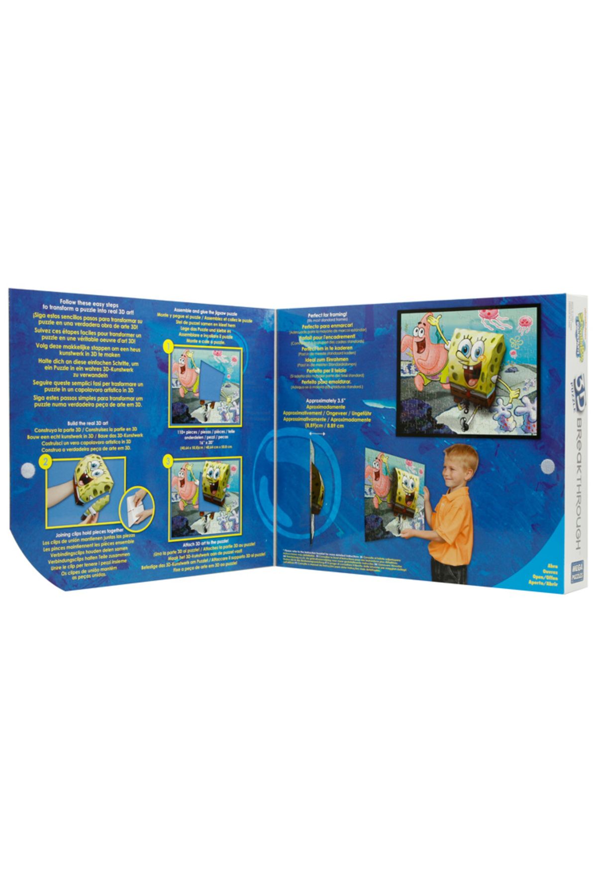 Mega Puzzles-110 Parça 3d Breakthrough Puzzle Sponge Bob 50690 3