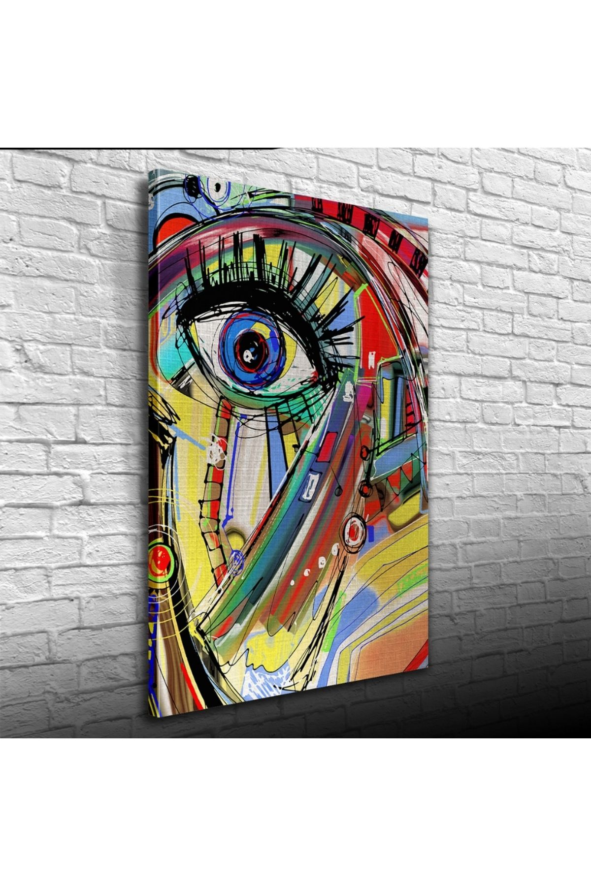 pazarella Soyut , Çok Renkli Dekoratif Kanvas Tablo 50 x 70