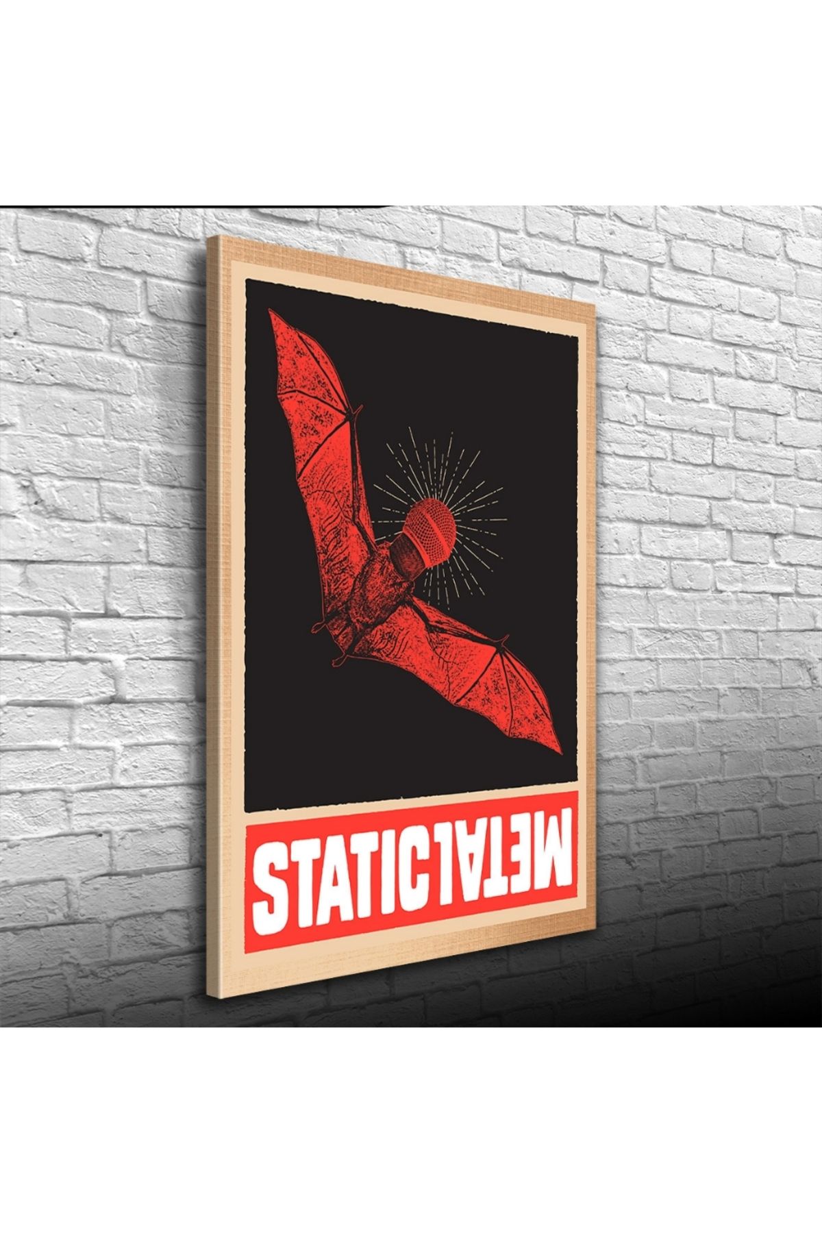 pazarella Kırmızı vre Siyah Tonlarda Yarasa Görselli Poster Kanvas Tablo 50 x 70